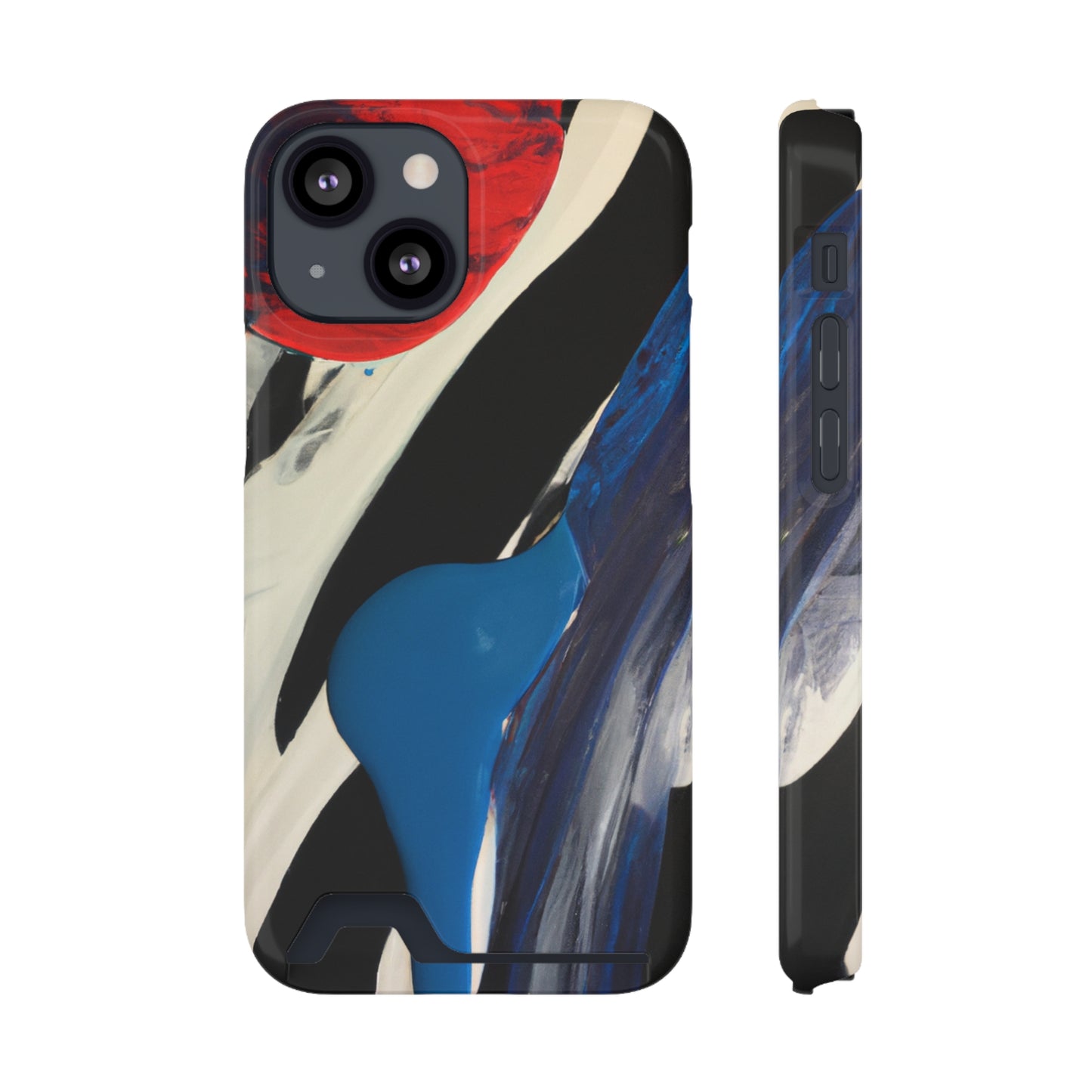 iPhone 13 and Samsung S21, S22 Cases with Card Holder Ft. Inked in Black