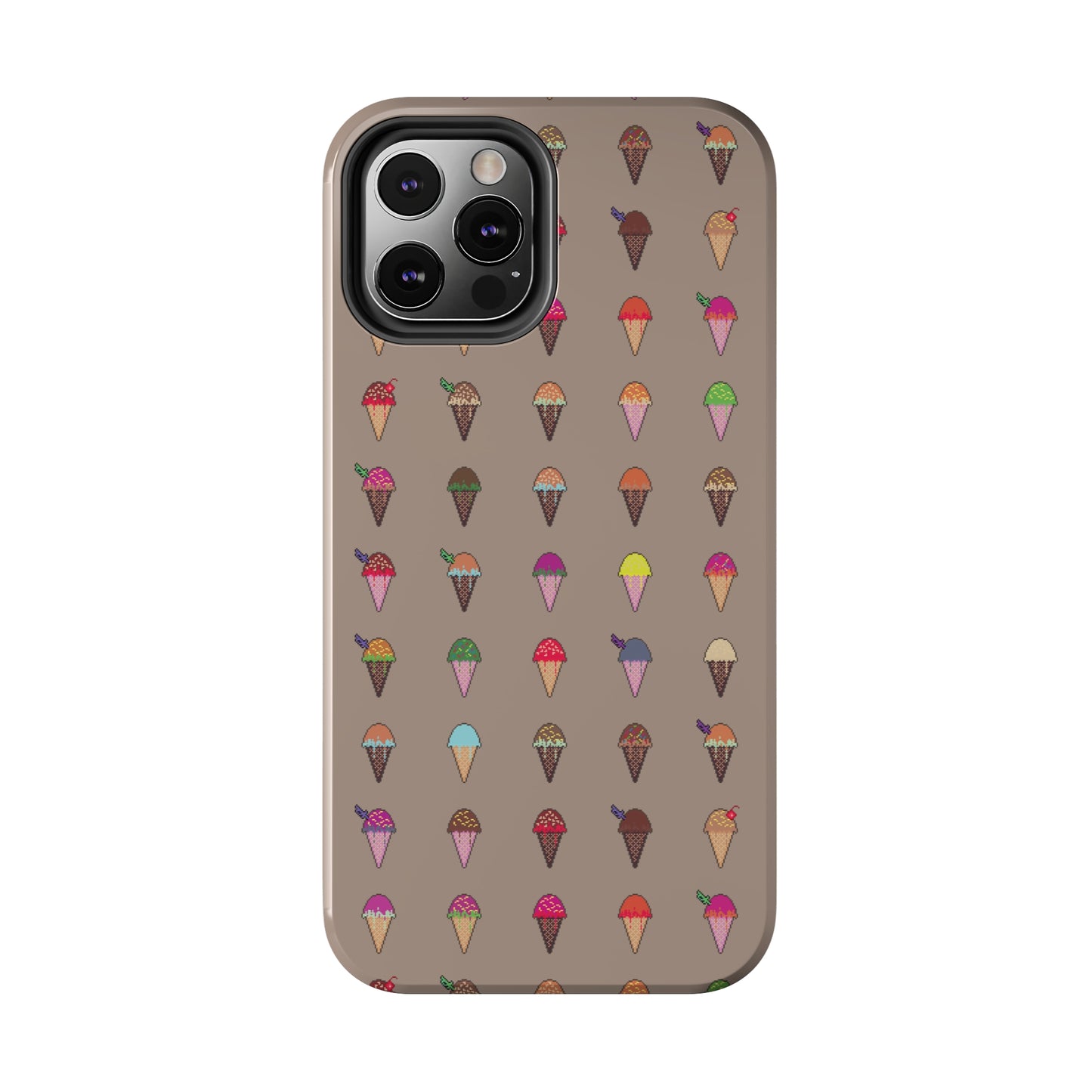 Tough Apple iPhone Case Ft. Pixel Ice Cream Cones