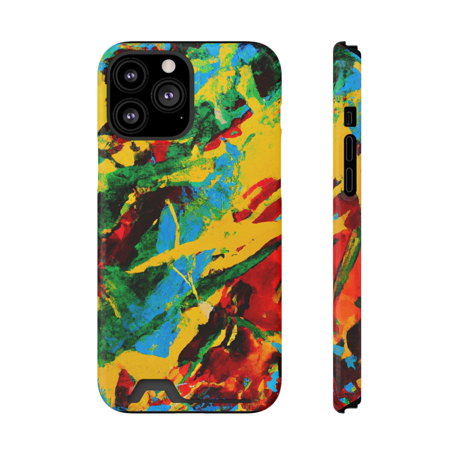 iPhone and Samsung Cases with Card Holder Ft. Abstract Tropical