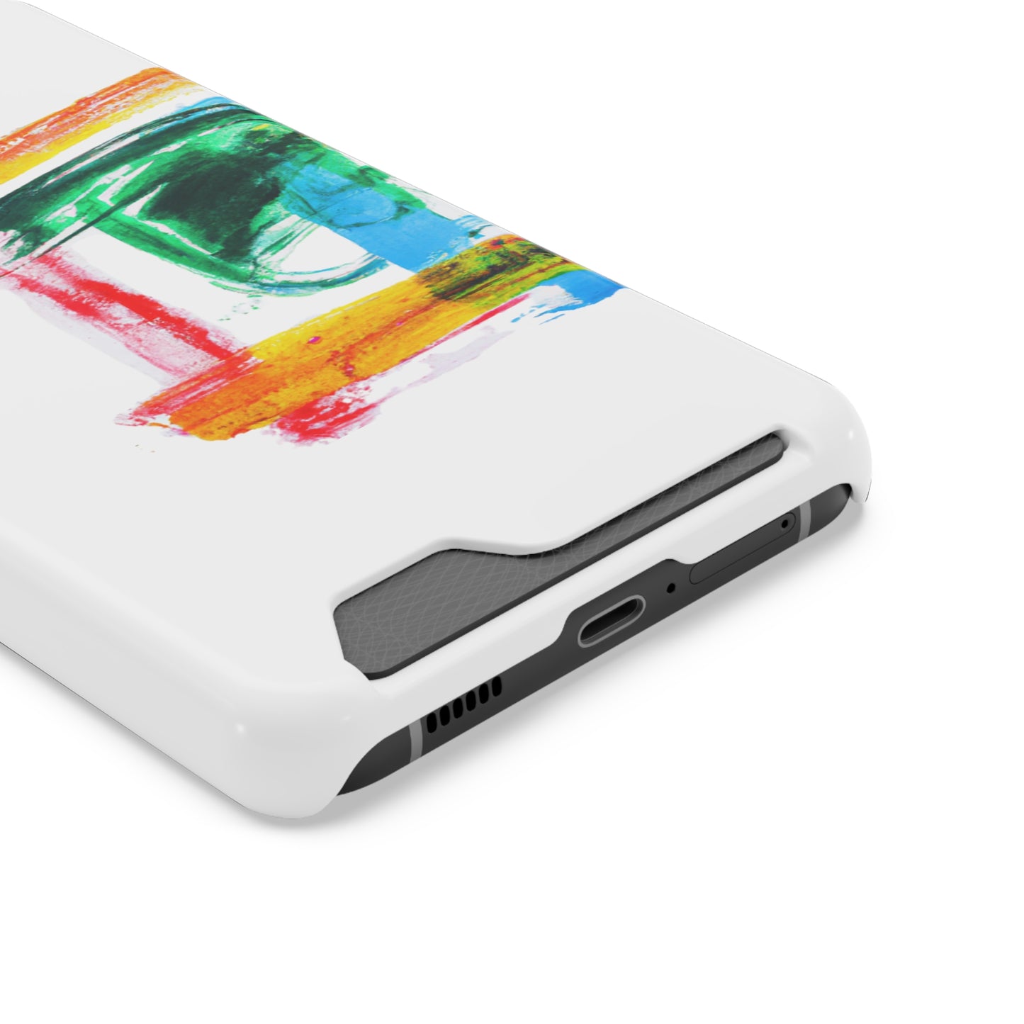 iPhone 13 and Samsung S21, S22 Cases with Card Holder Ft. Abstract Frame