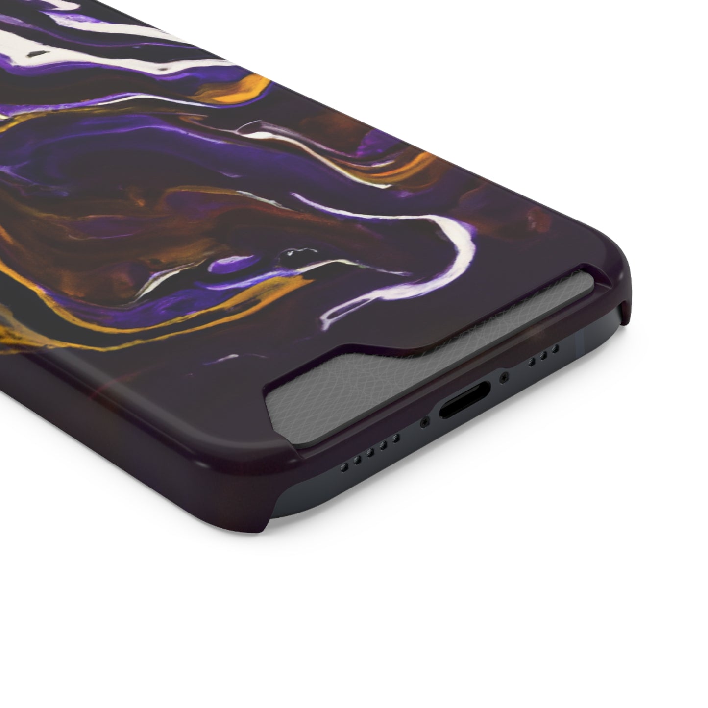 iPhone 13 and Samsung S21, S22 Cases with Card Holder Ft. Purple Tiger Stripes