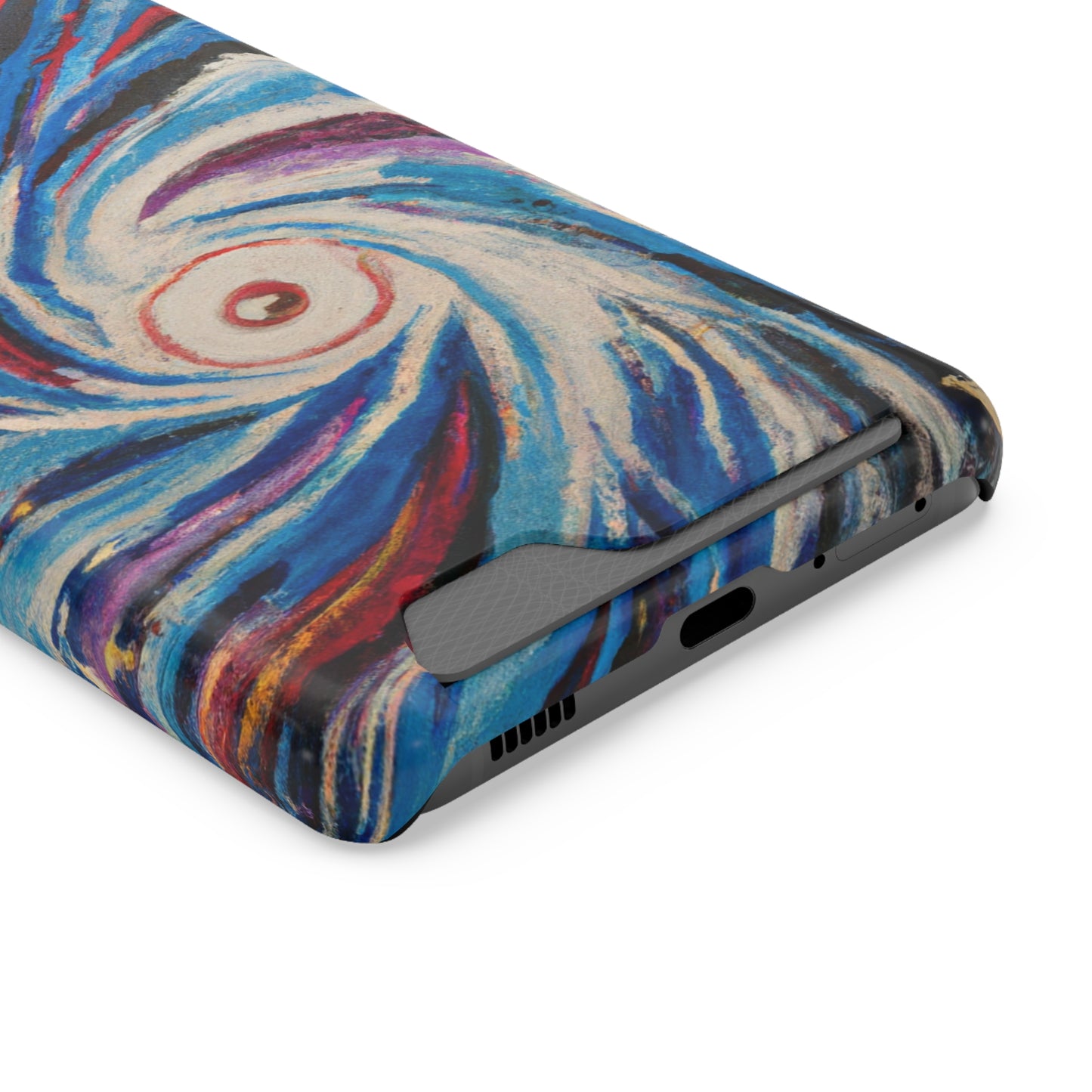 iPhone 13 and Samsung S21, S22 Cases with Card Holder Ft. Abstract Vortex