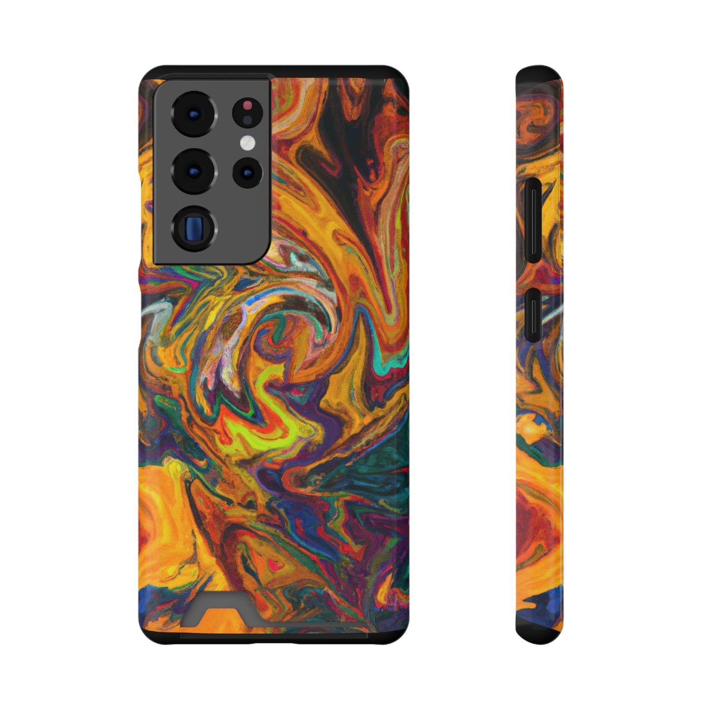 iPhone and Samsung Cases with Card Holder Ft. Abstract Spin