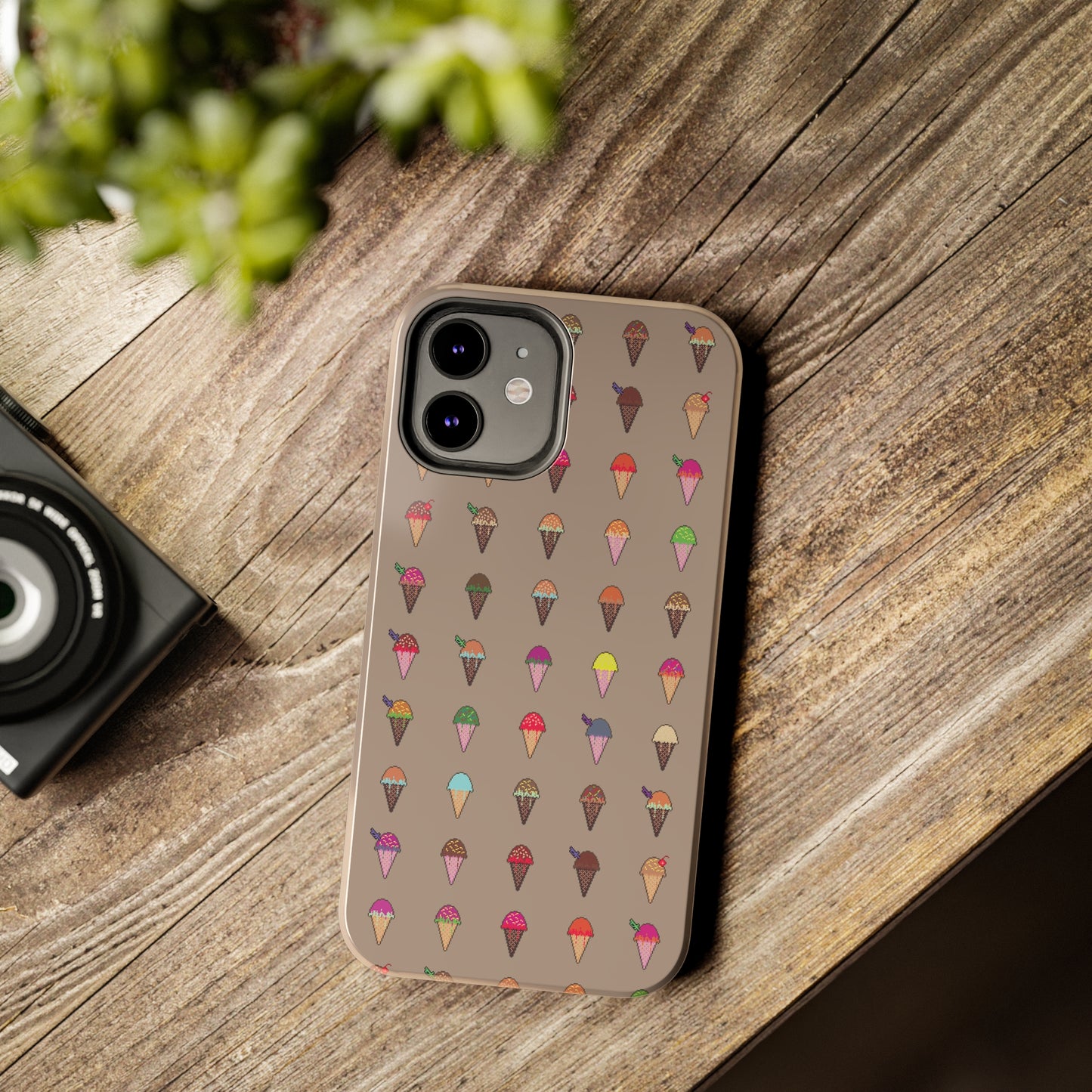 Tough Apple iPhone Case Ft. Pixel Ice Cream Cones