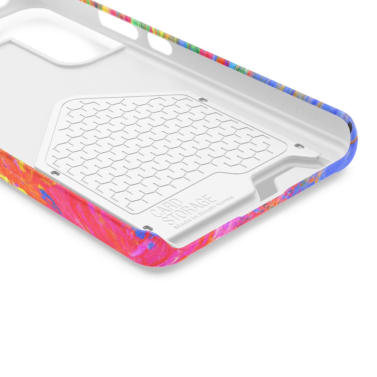 Abstract Sherbet: Phone case with card holder for iPhone 13 models and Samsung S21-S22 models