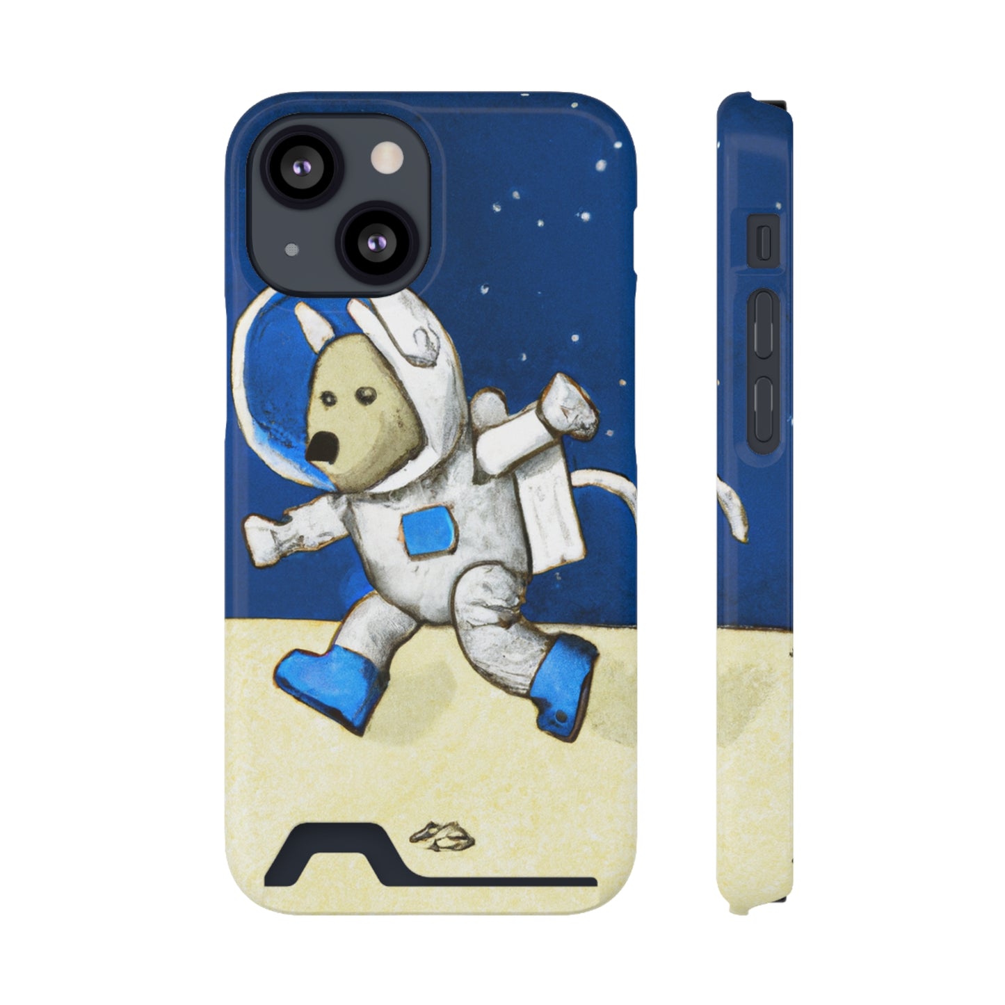 iPhone 13 and Samsung S21, S22 Cases with Card Holder Ft. Moon Doge