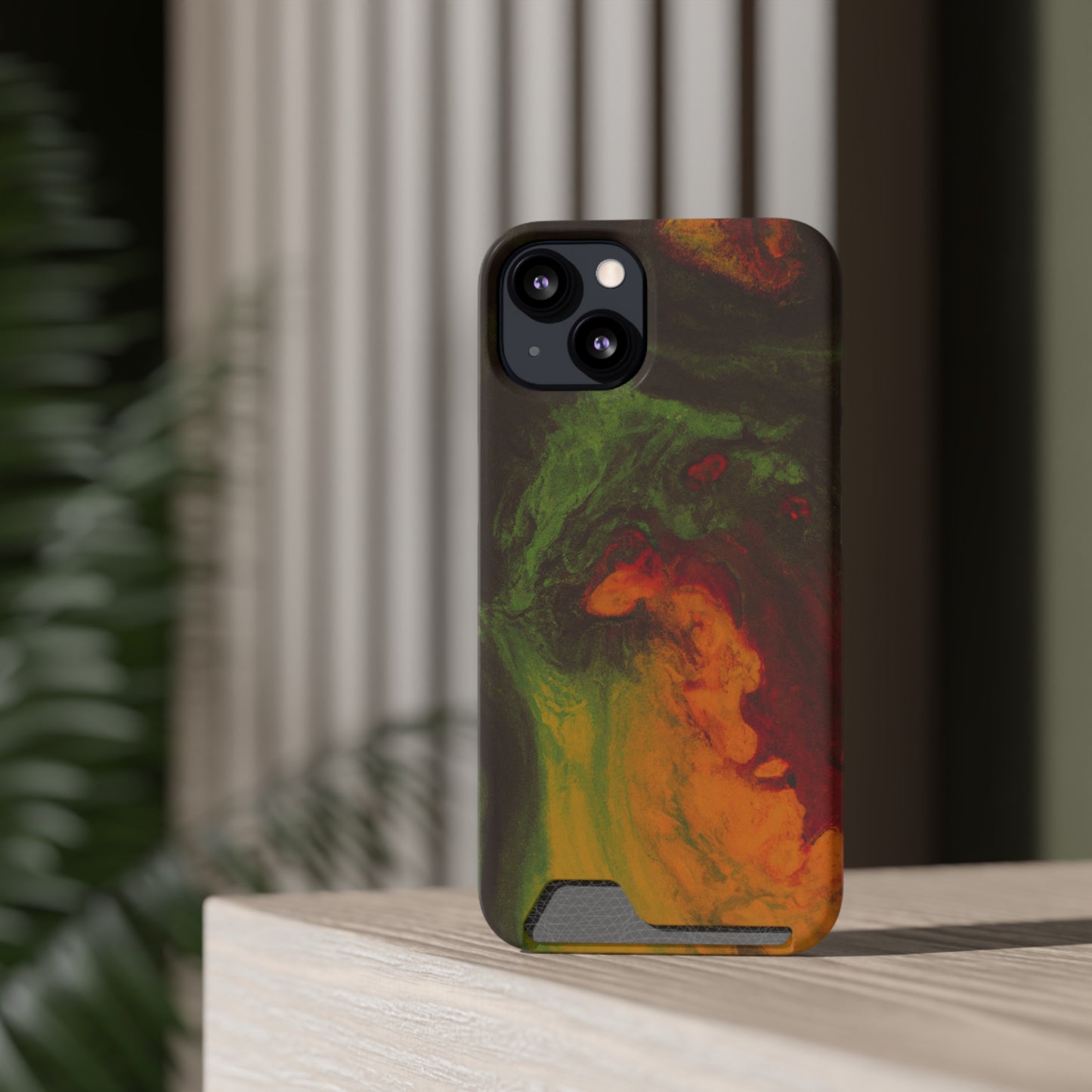 iPhone 13 and Samsung S21, S22 Cases with Card Holder Ft. Abstract Gas Giant
