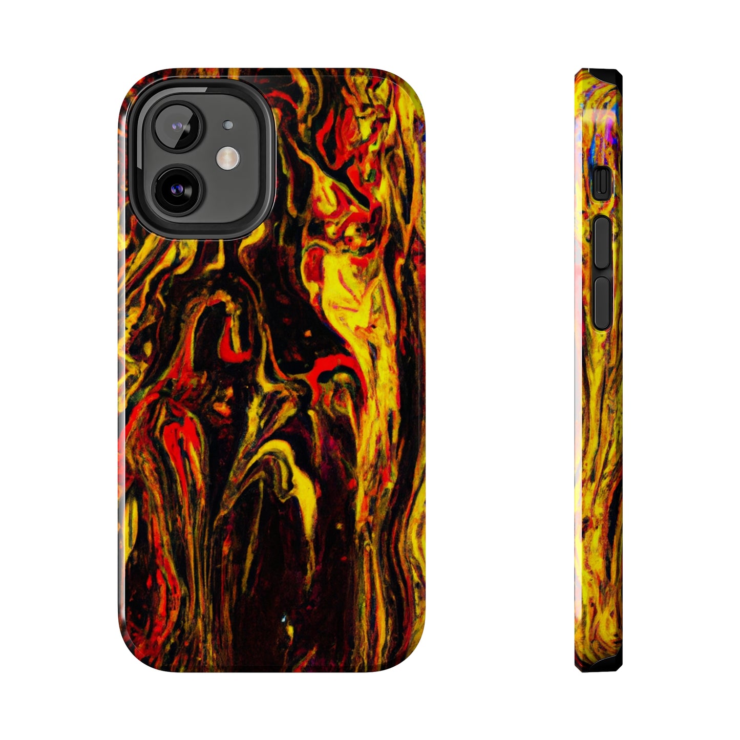 Tough Apple iPhone Case Ft. Abstract Black and Yellow
