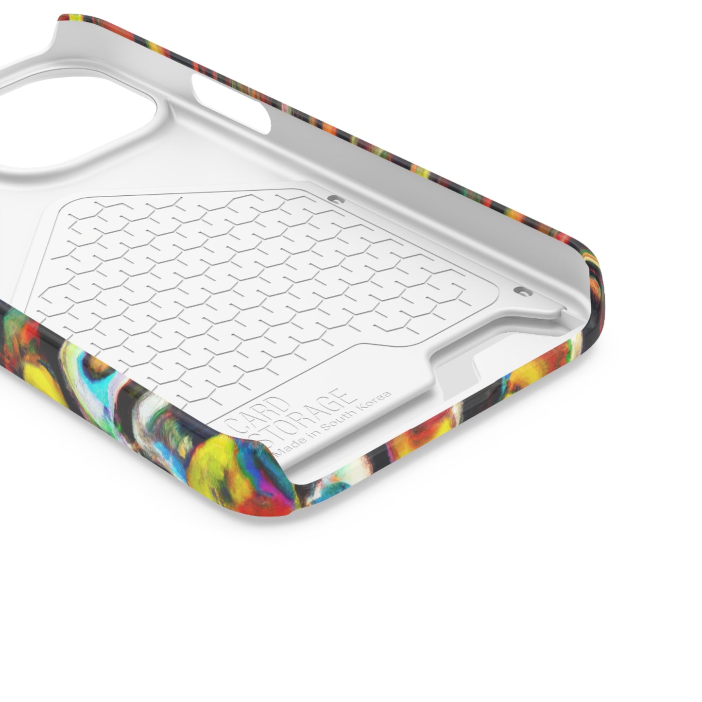 iPhone 13 and Samsung S21, S22 Cases with Card Holder Ft. Abstract Molecule