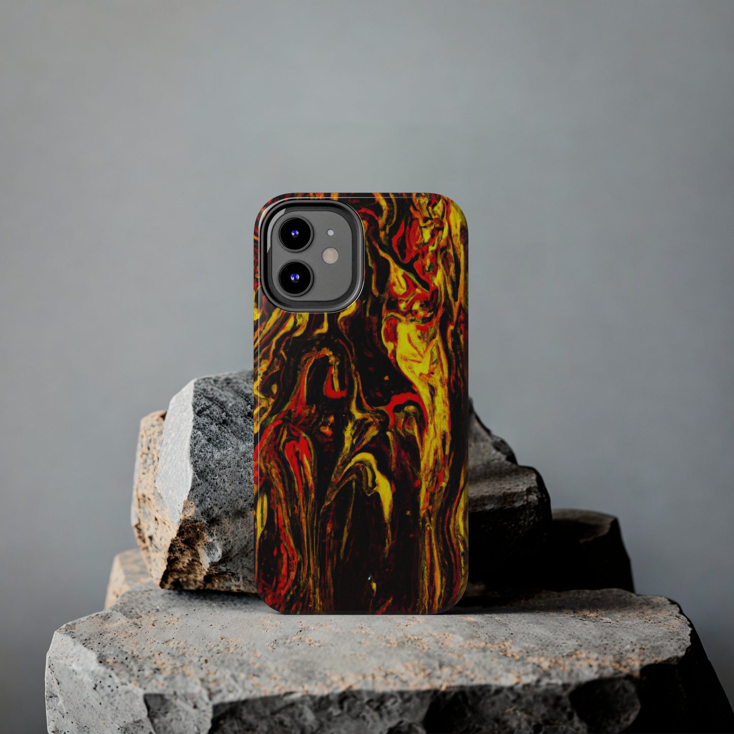 Tough Apple iPhone Case Ft. Abstract Black and Yellow
