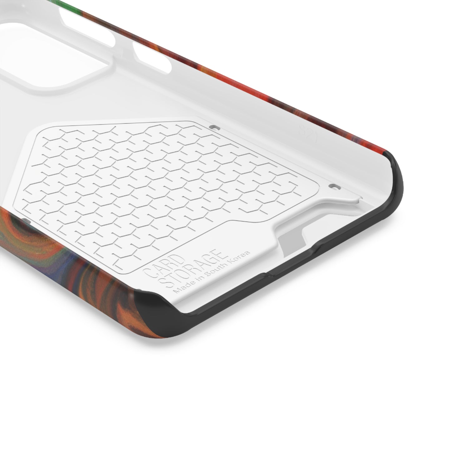 iPhone or Samsung Case with Card Holder Ft. Fractured Waves
