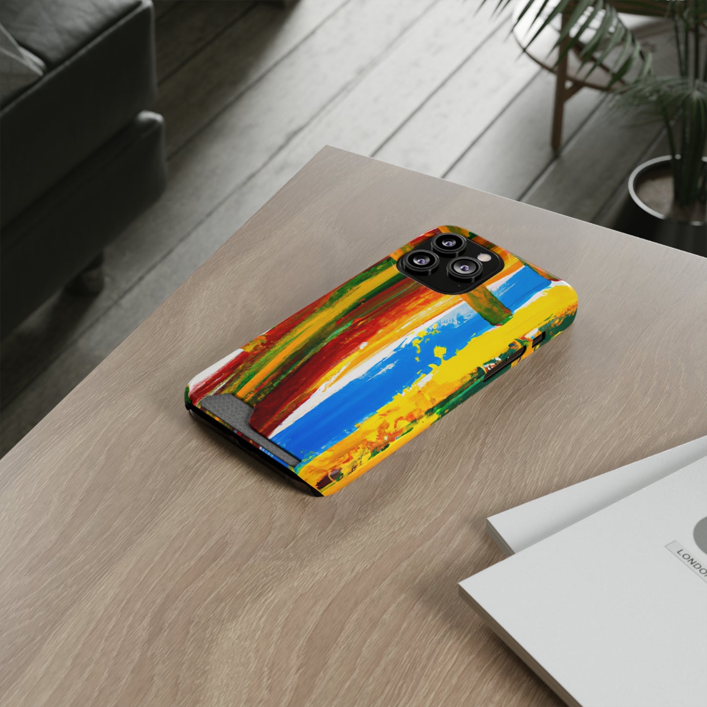 iPhone and Samsung Cases with Card Holder Ft. Abstract Boat