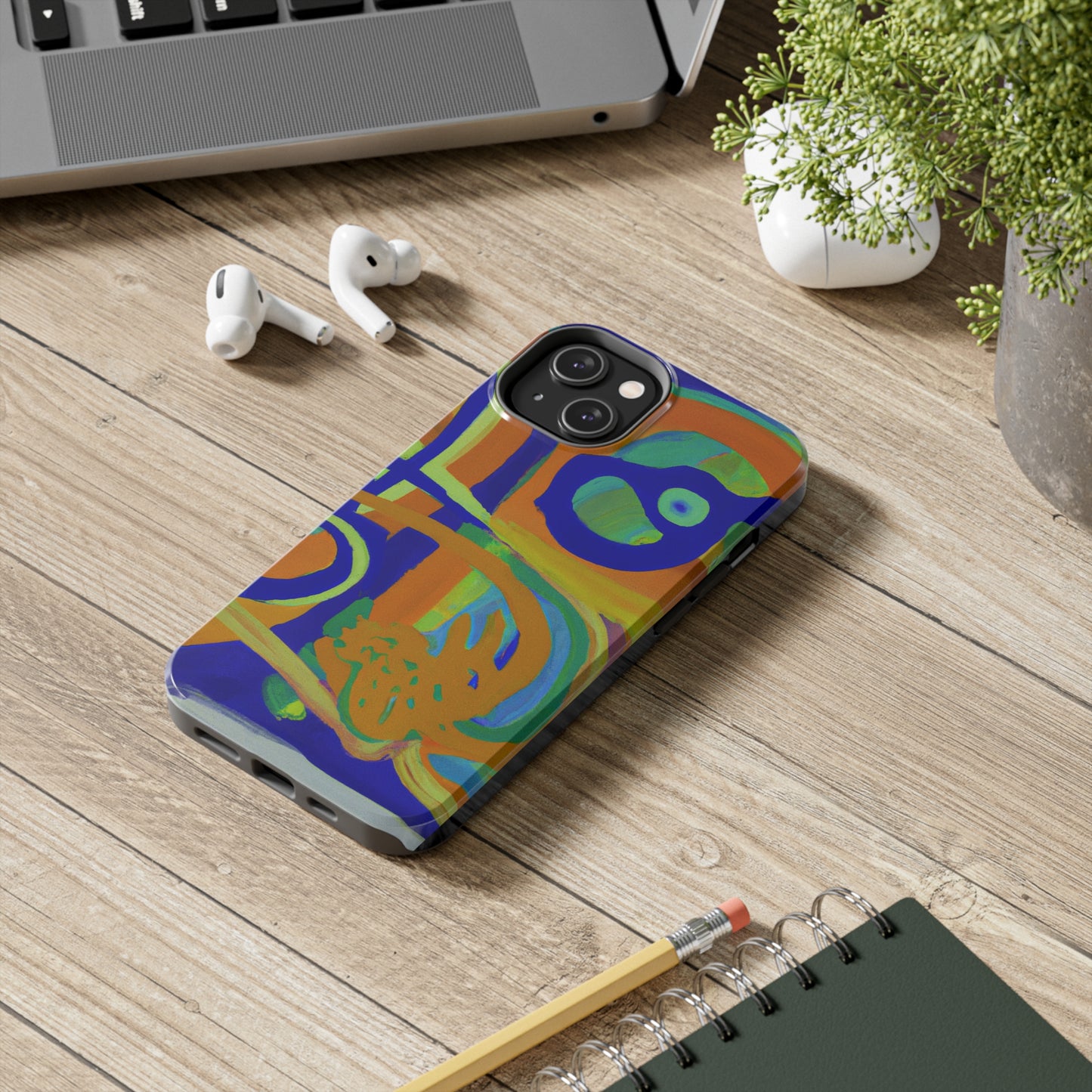 Tough Case-Mate iPhone Case Ft. Blue Orange Curves