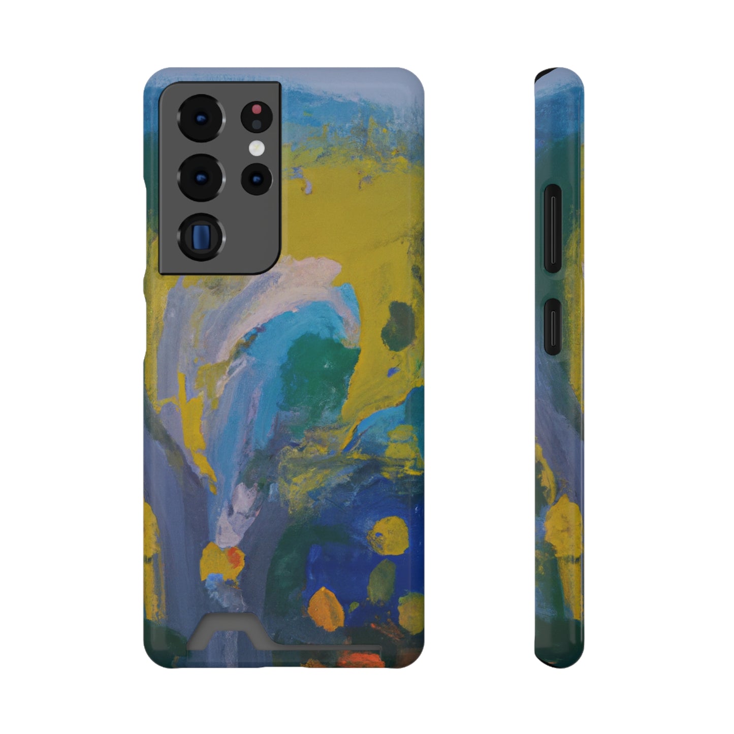 iPhone 13 and Samsung S21, S22 Cases with Card Holder Ft. Abstract Scoop