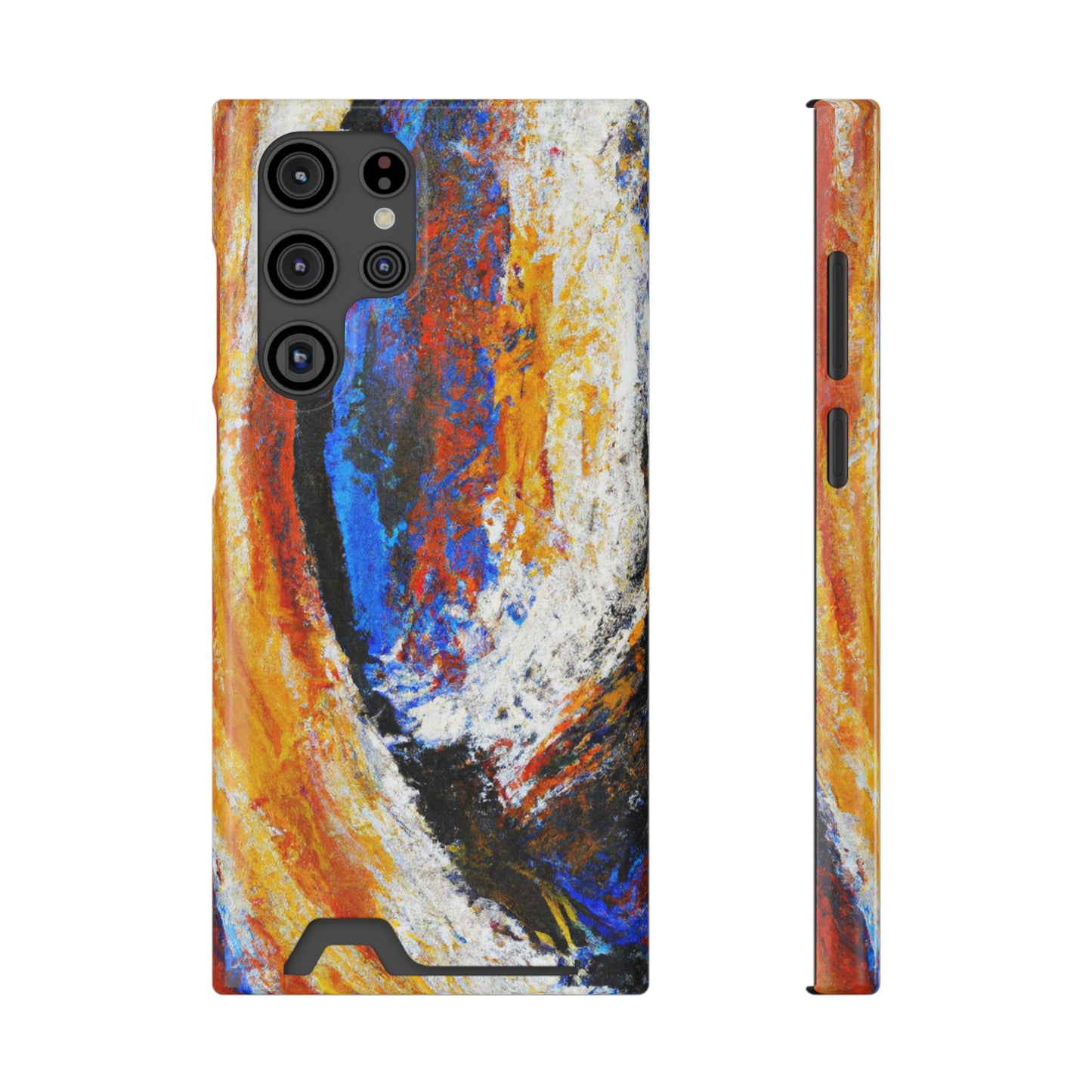 iPhone 13 and Samsung S21, S22 Cases with Card Holder Ft. Abstract Sand Wave