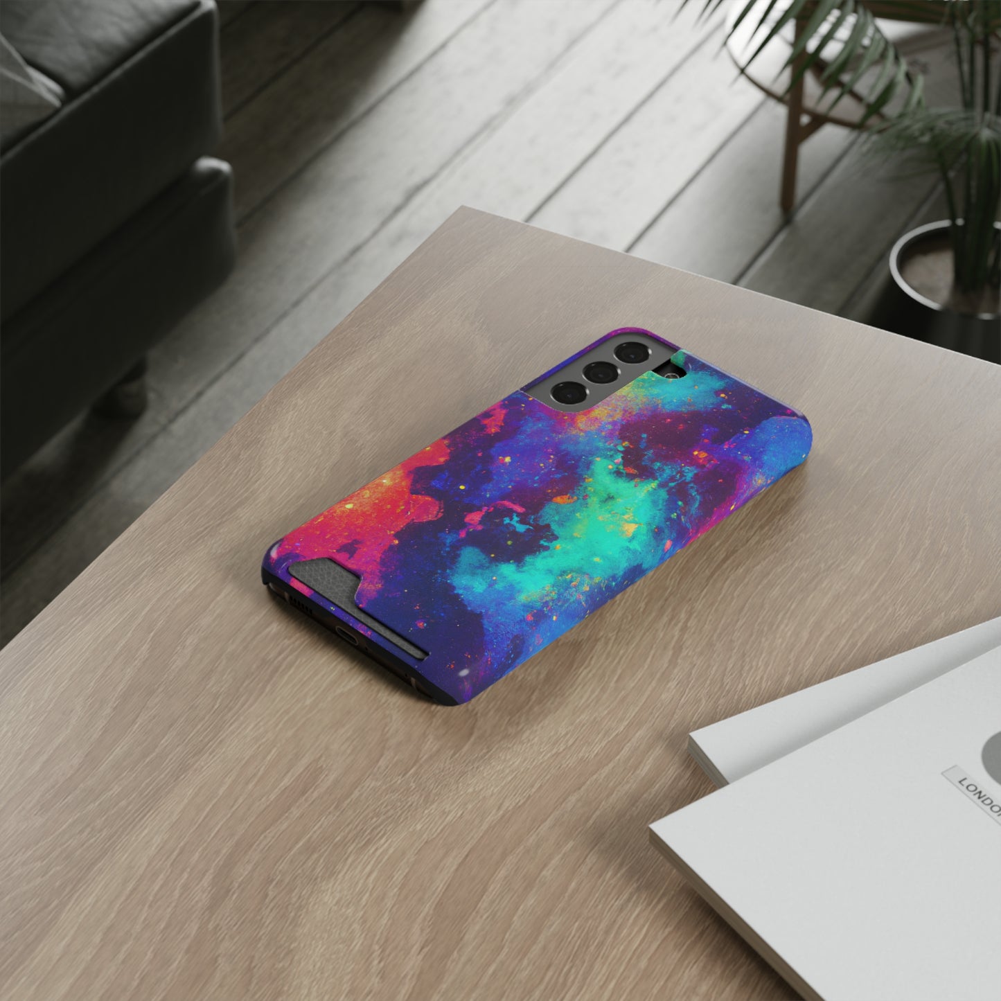 iPhone and Samsung Cases with Card Holder Ft. Abstract Space