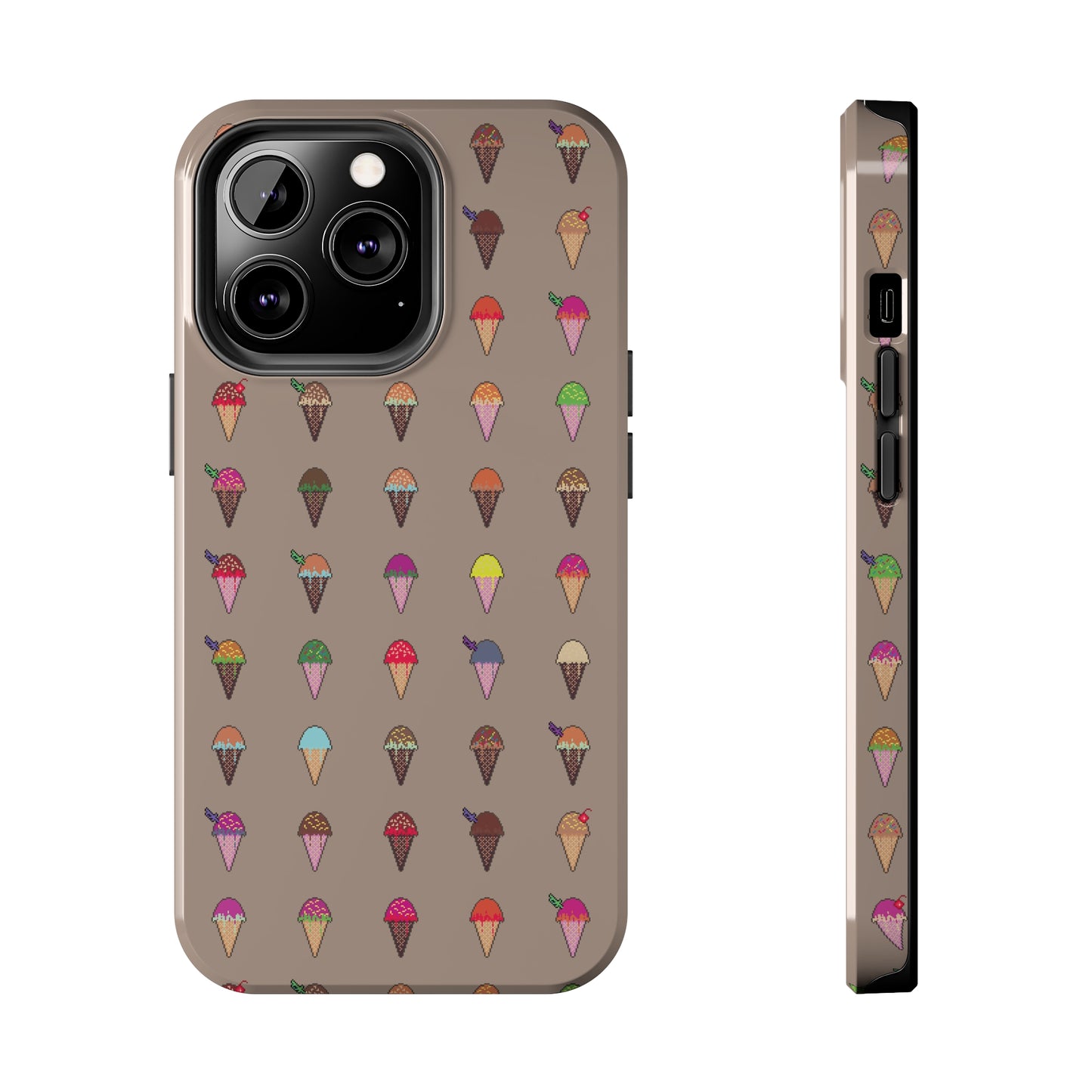 Tough Apple iPhone Case Ft. Pixel Ice Cream Cones