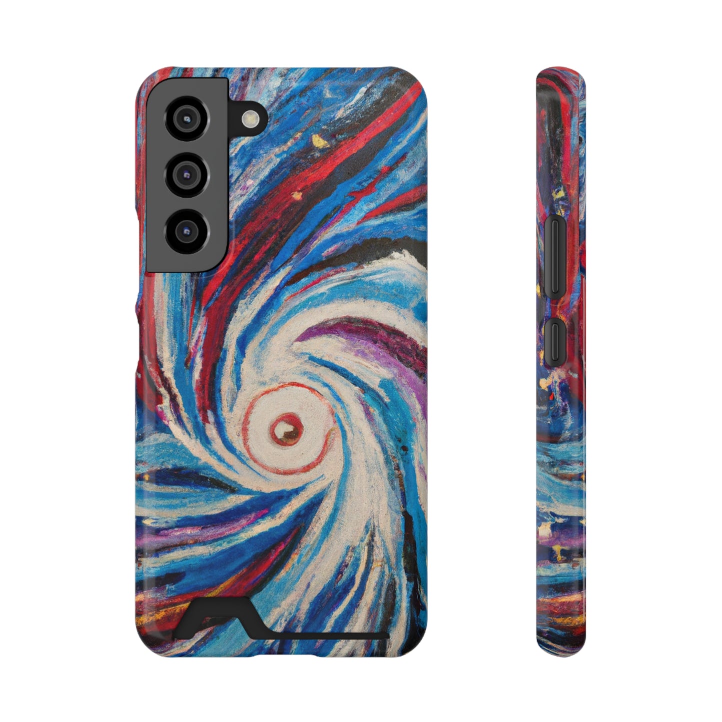 iPhone 13 and Samsung S21, S22 Cases with Card Holder Ft. Abstract Vortex