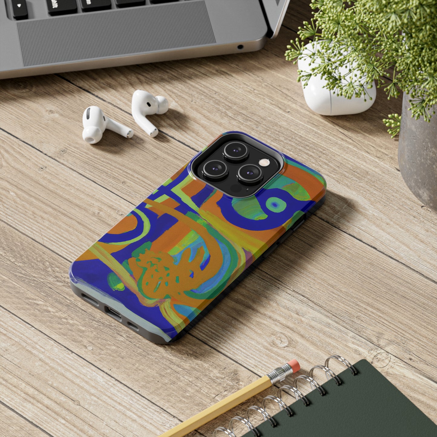 Tough Case-Mate iPhone Case Ft. Blue Orange Curves