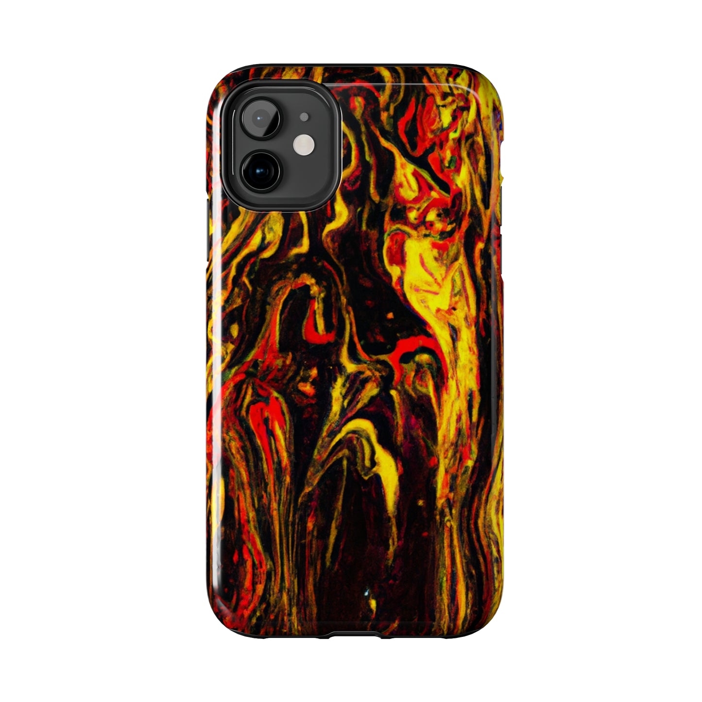 Tough Apple iPhone Case Ft. Abstract Black and Yellow
