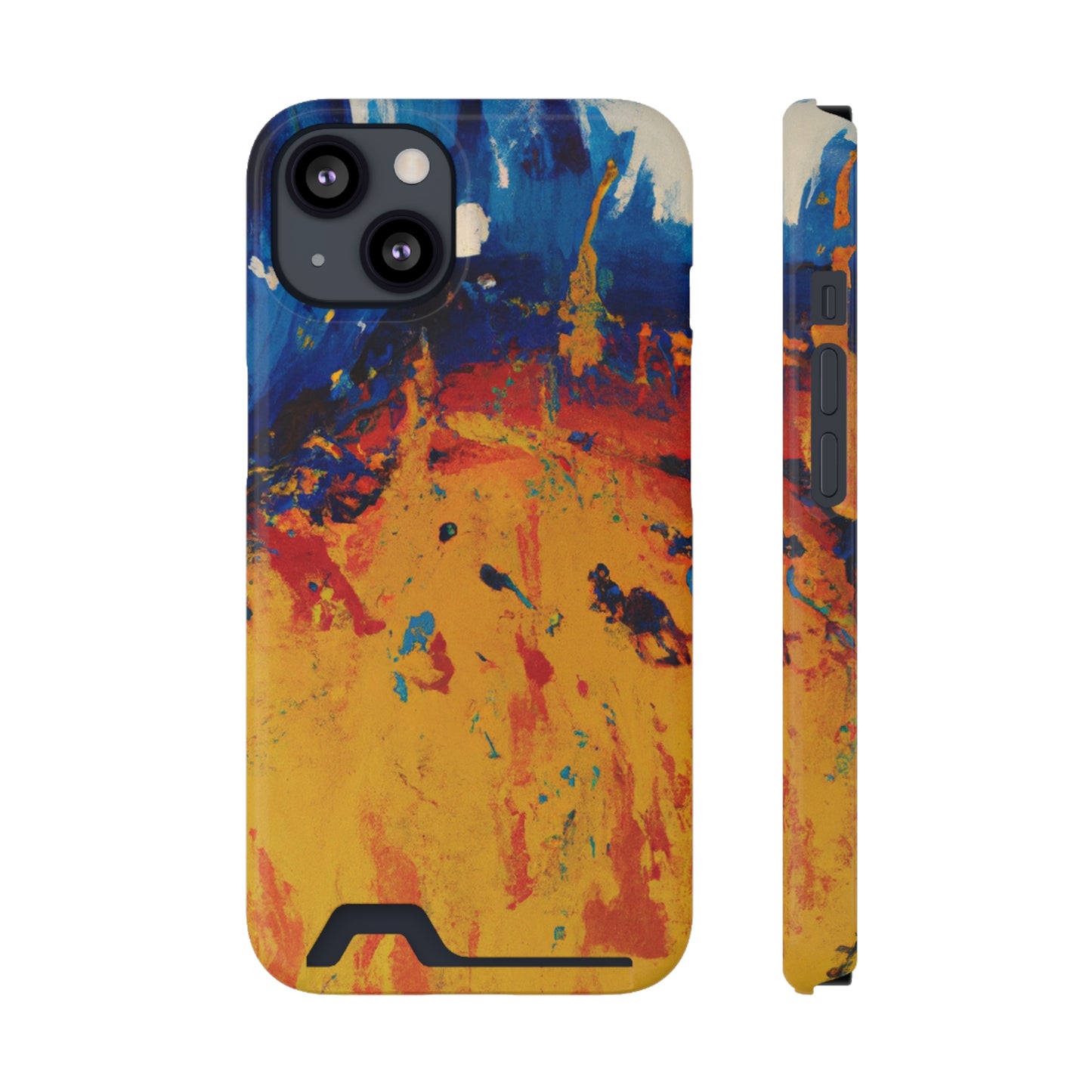 iPhone 13 and Samsung S21, S22 Cases with Card Holder Ft. Abstract Sun