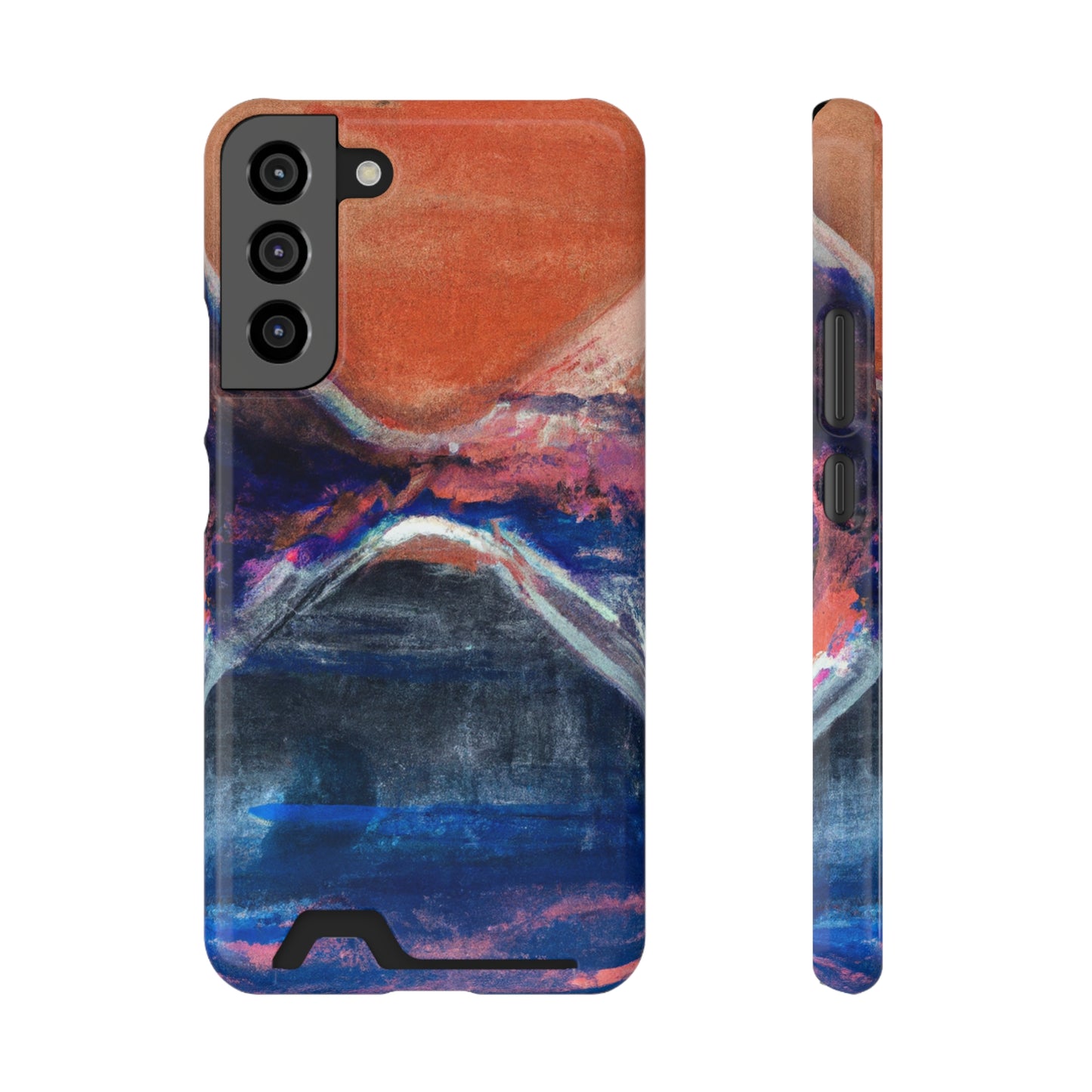 iPhone 13 and Samsung S21, S22 Cases with Card Holder Ft. XRP Sunset