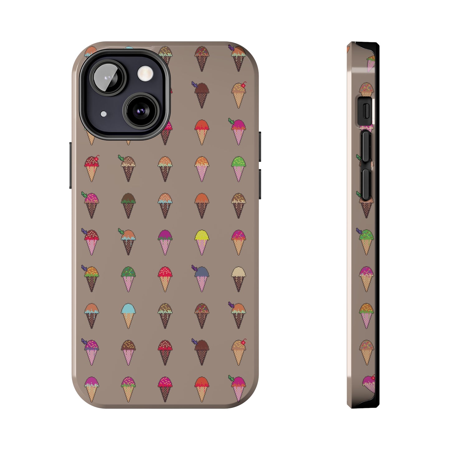 Tough Apple iPhone Case Ft. Pixel Ice Cream Cones