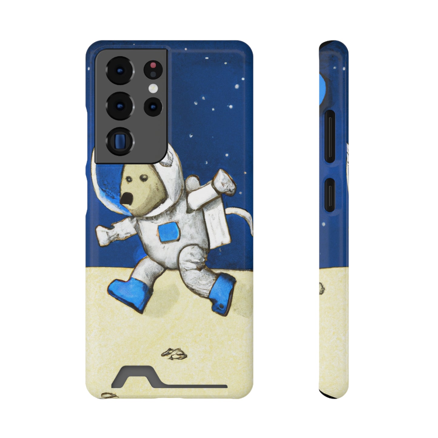 iPhone 13 and Samsung S21, S22 Cases with Card Holder Ft. Moon Doge