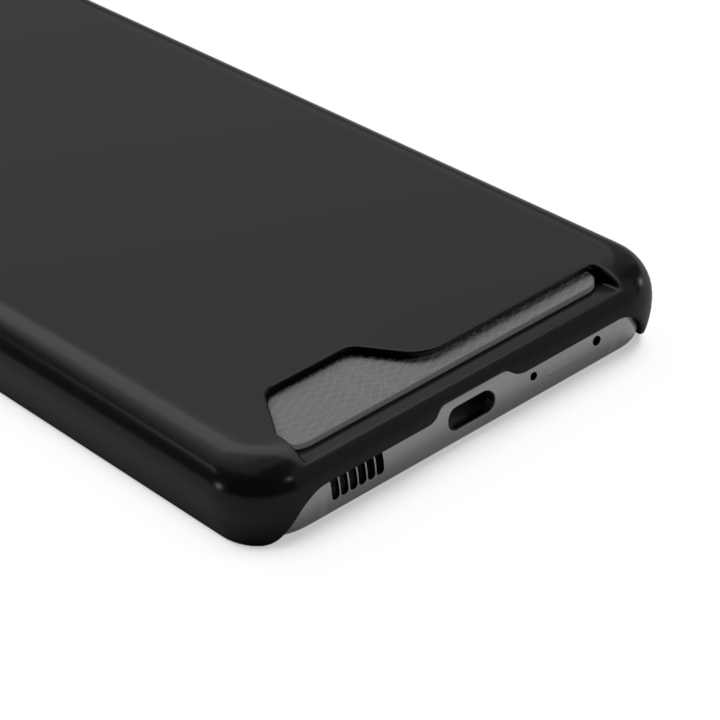 Solid Black iPhone 13 and Samsung S21, S22 Cases with Card Holder
