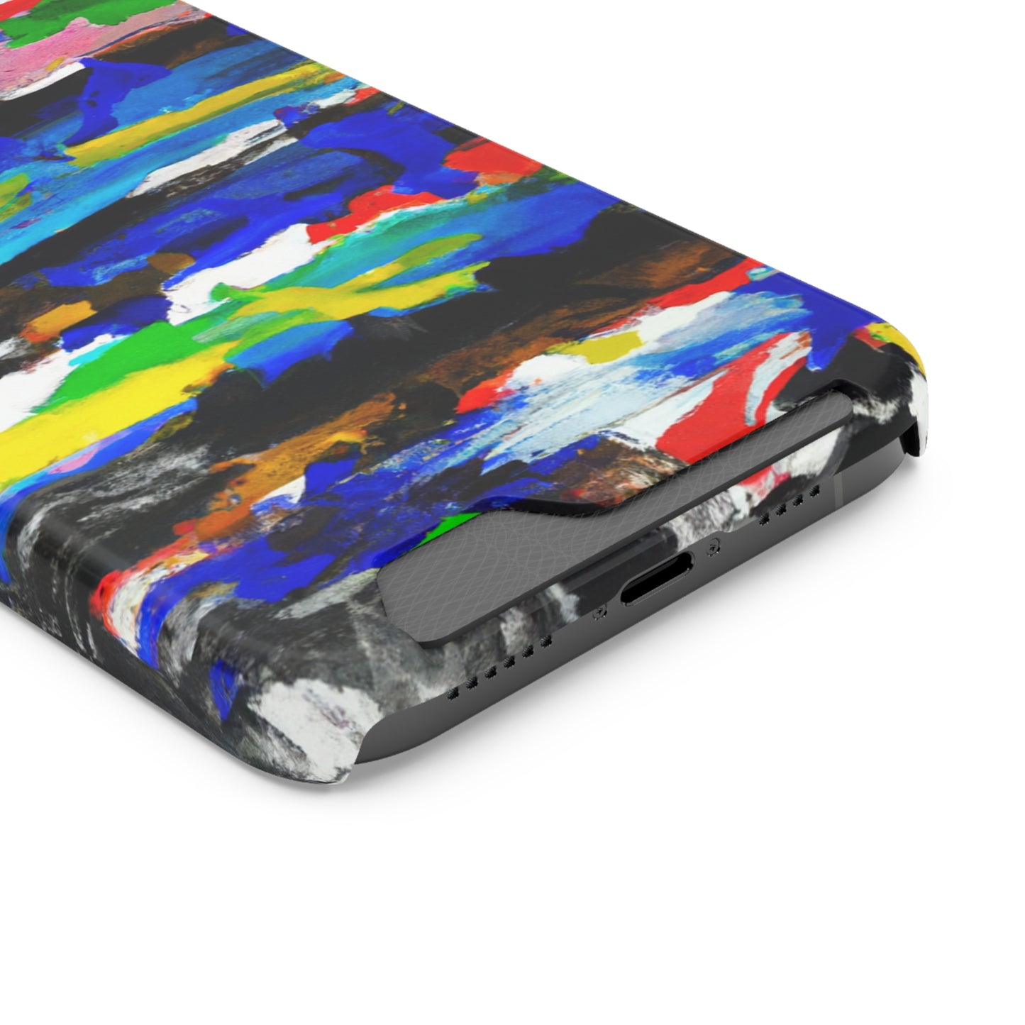 iPhone 13 and Samsung S21, S22 Cases with Card Holder Ft. Abstract Stripes
