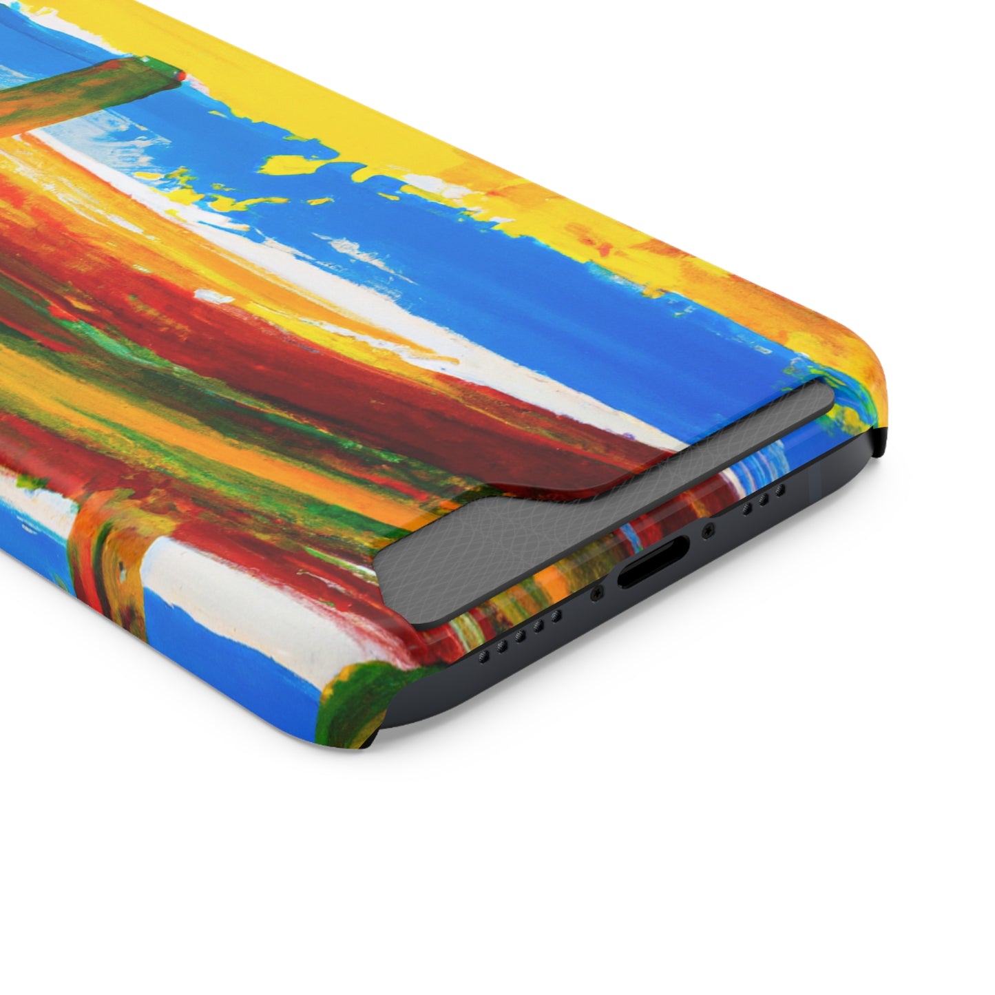 iPhone and Samsung Cases with Card Holder Ft. Abstract Boat