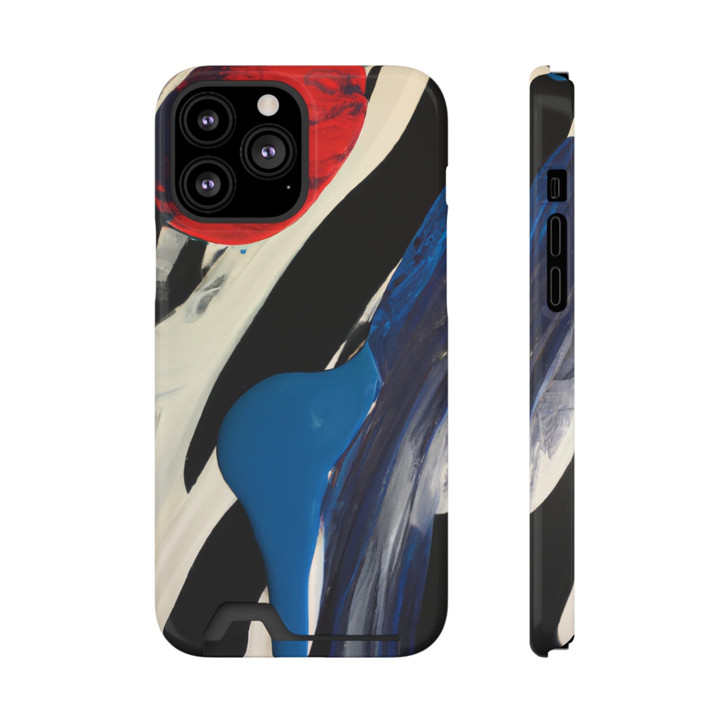 iPhone 13 and Samsung S21, S22 Cases with Card Holder Ft. Inked in Black
