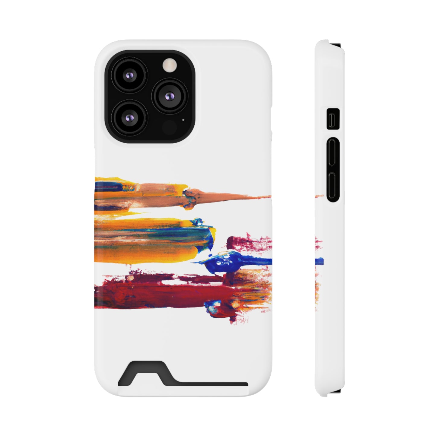 iPhone 13 and Samsung S21, S22 Cases with Card Holder Ft. Simple Strokes