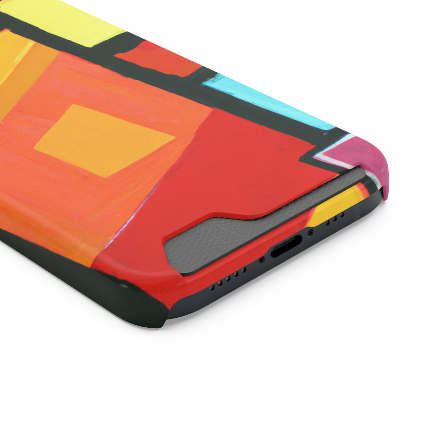 iPhone 13 and Samsung S21, S22 Cases with Card Holder Ft Abstract Panes