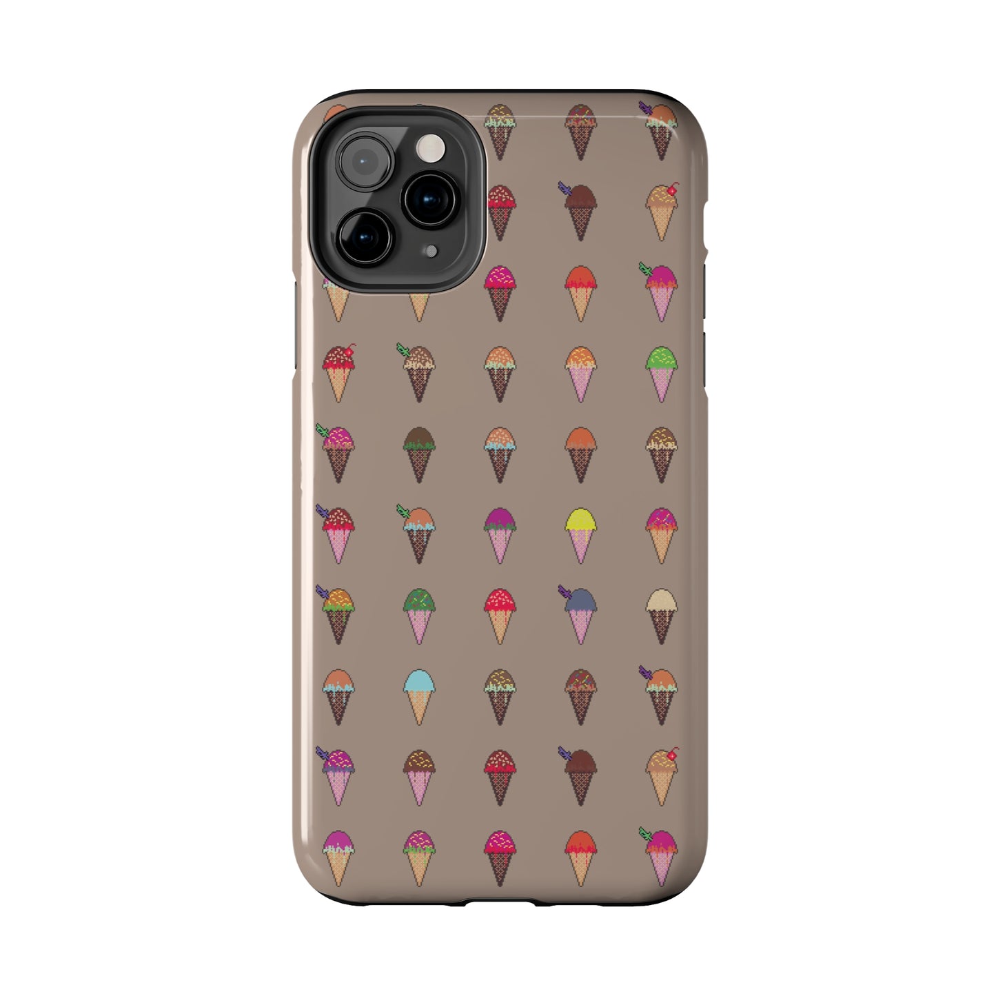 Tough Apple iPhone Case Ft. Pixel Ice Cream Cones