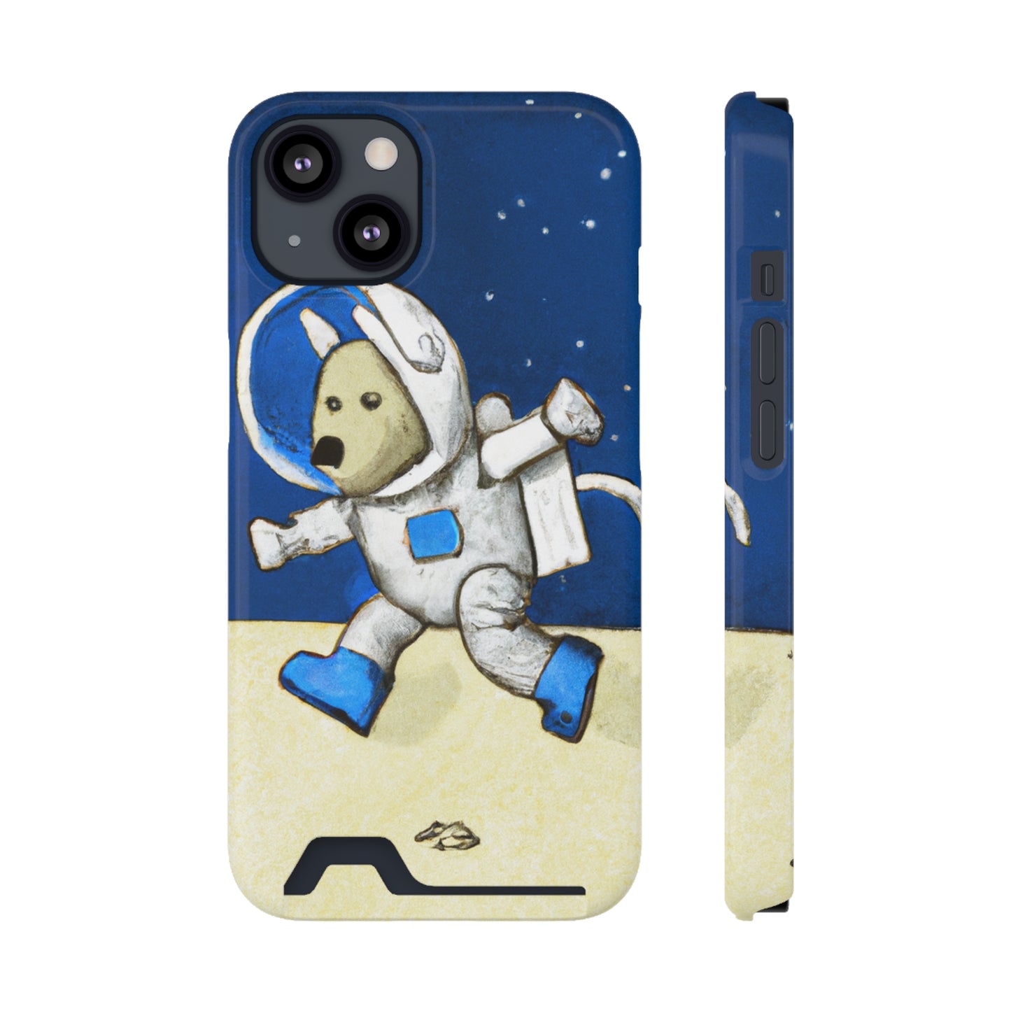 iPhone 13 and Samsung S21, S22 Cases with Card Holder Ft. Moon Doge