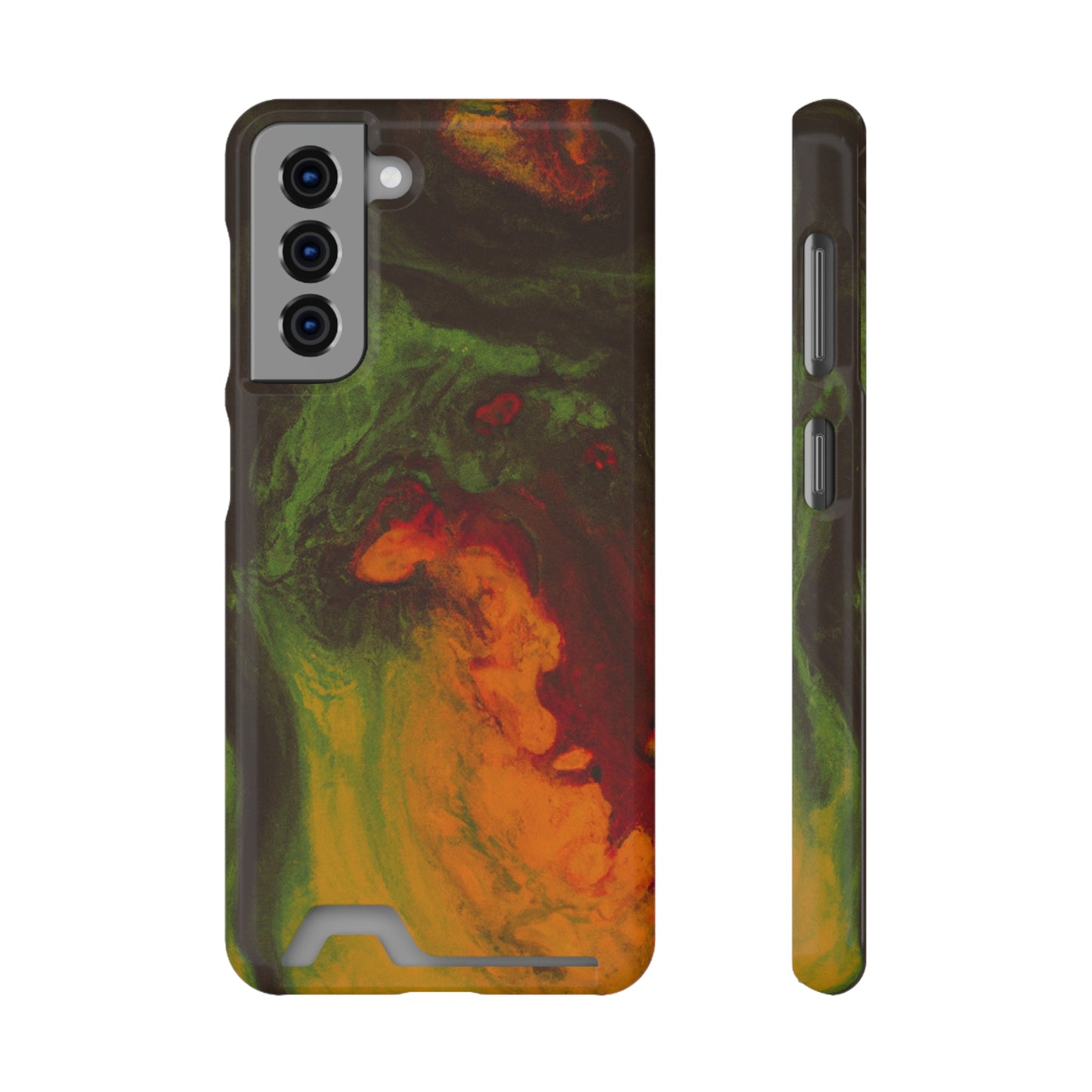 iPhone 13 and Samsung S21, S22 Cases with Card Holder Ft. Abstract Gas Giant