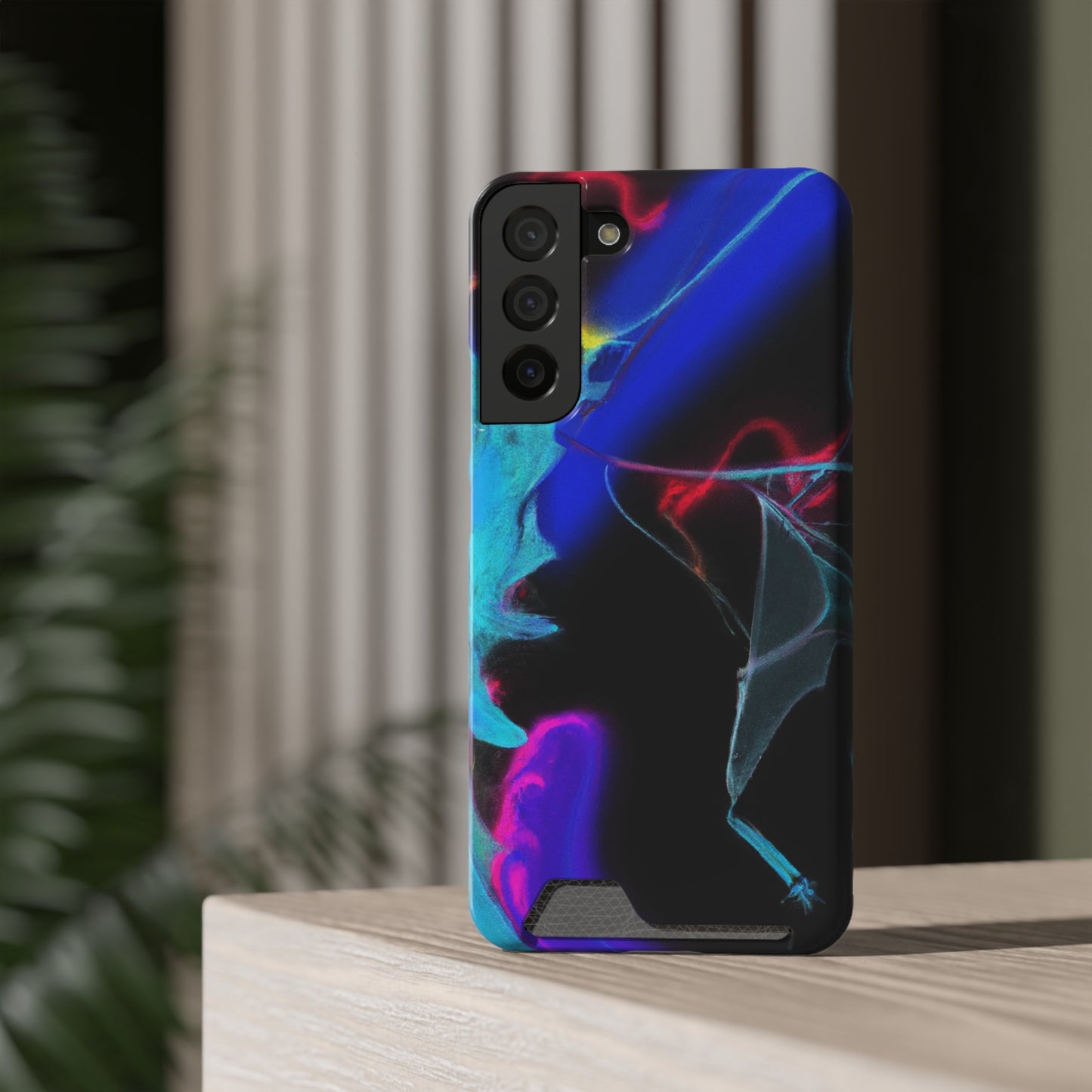 iPhone 13 and Samsung S21, S22 Cases with Card Holder Ft. Abstract Nova