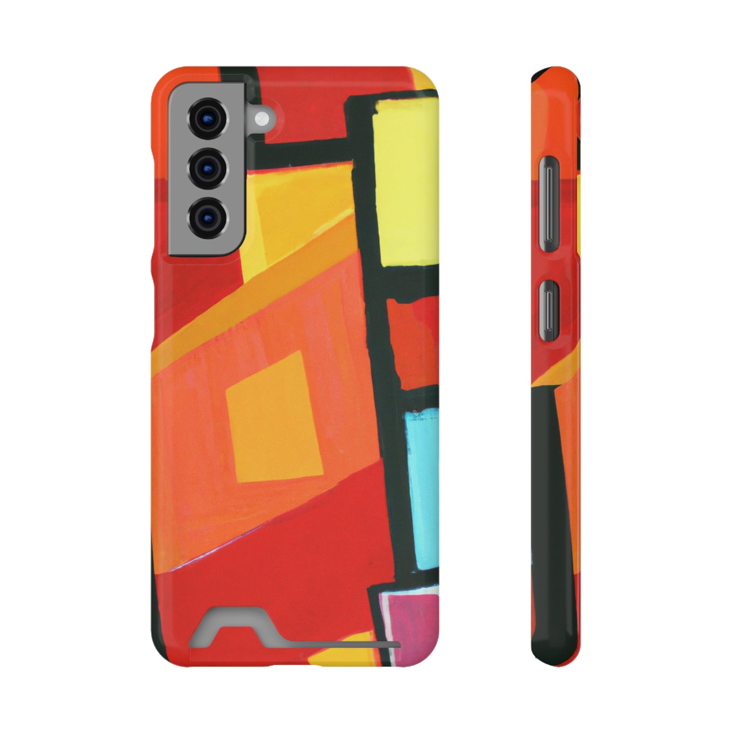 iPhone 13 and Samsung S21, S22 Cases with Card Holder Ft Abstract Panes