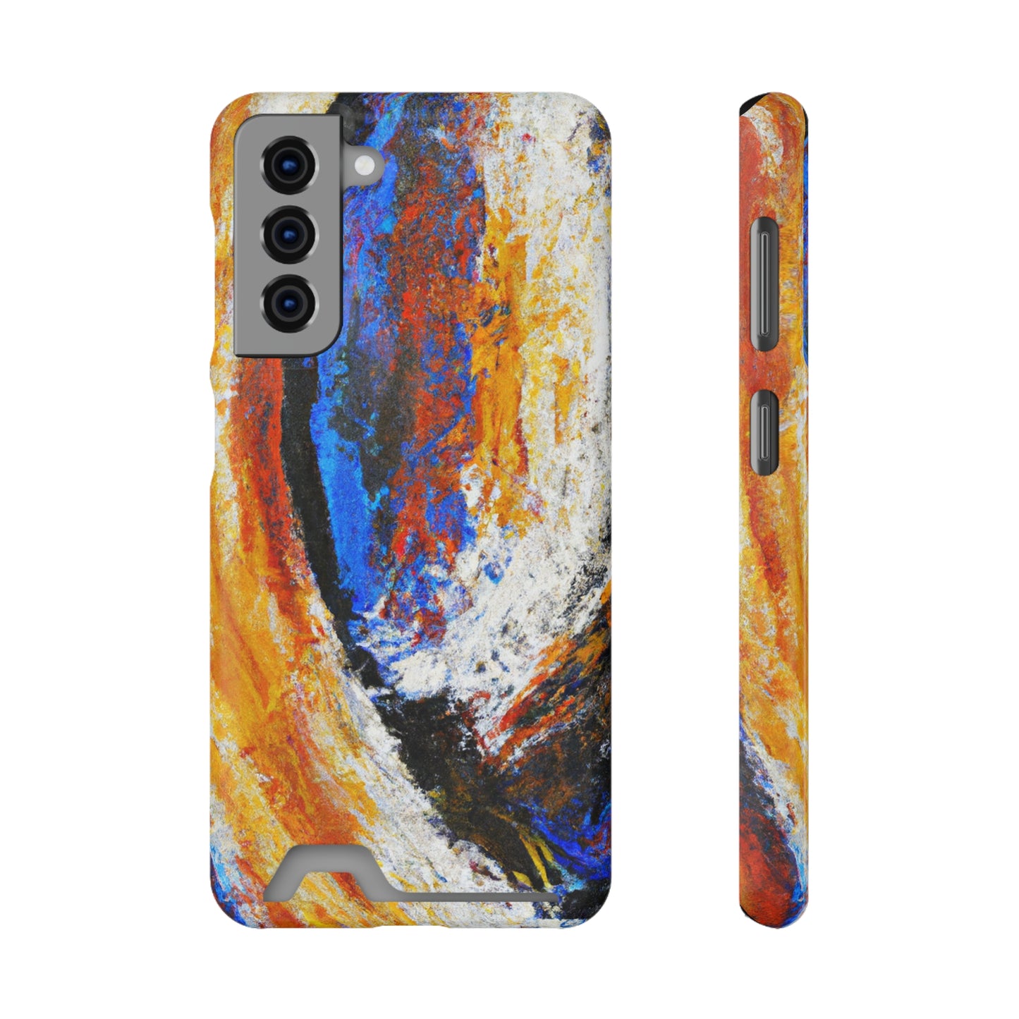 iPhone 13 and Samsung S21, S22 Cases with Card Holder Ft. Abstract Sand Wave