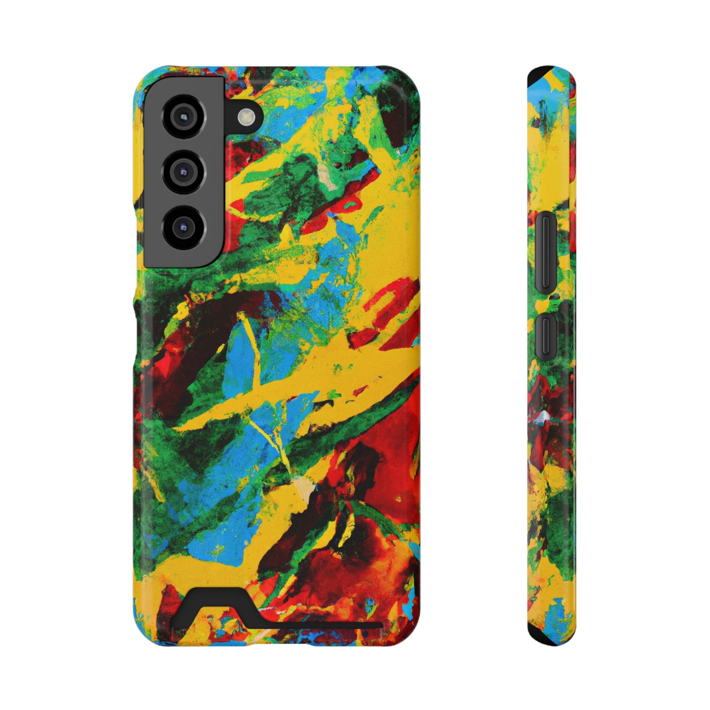 iPhone and Samsung Cases with Card Holder Ft. Abstract Tropical