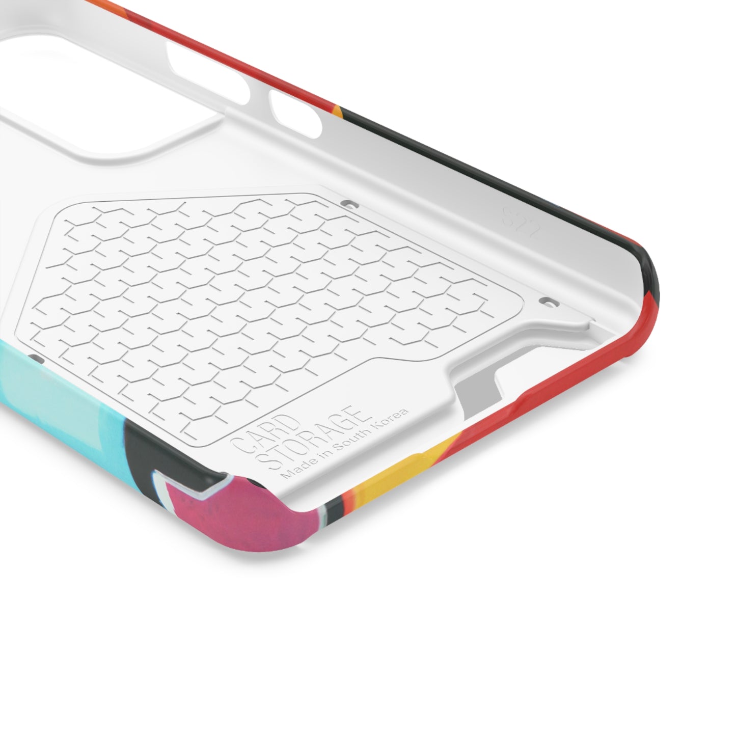iPhone 13 and Samsung S21, S22 Cases with Card Holder Ft Abstract Panes