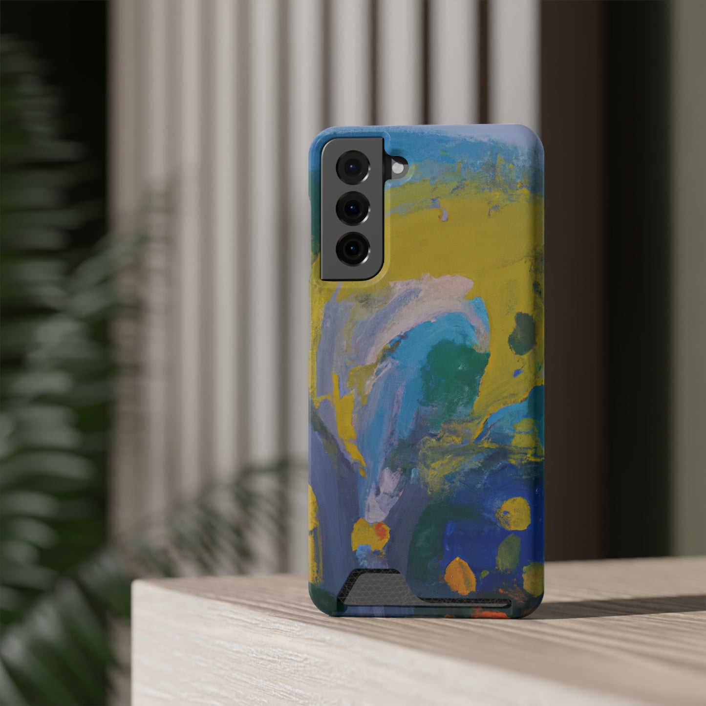 iPhone 13 and Samsung S21, S22 Cases with Card Holder Ft. Abstract Scoop