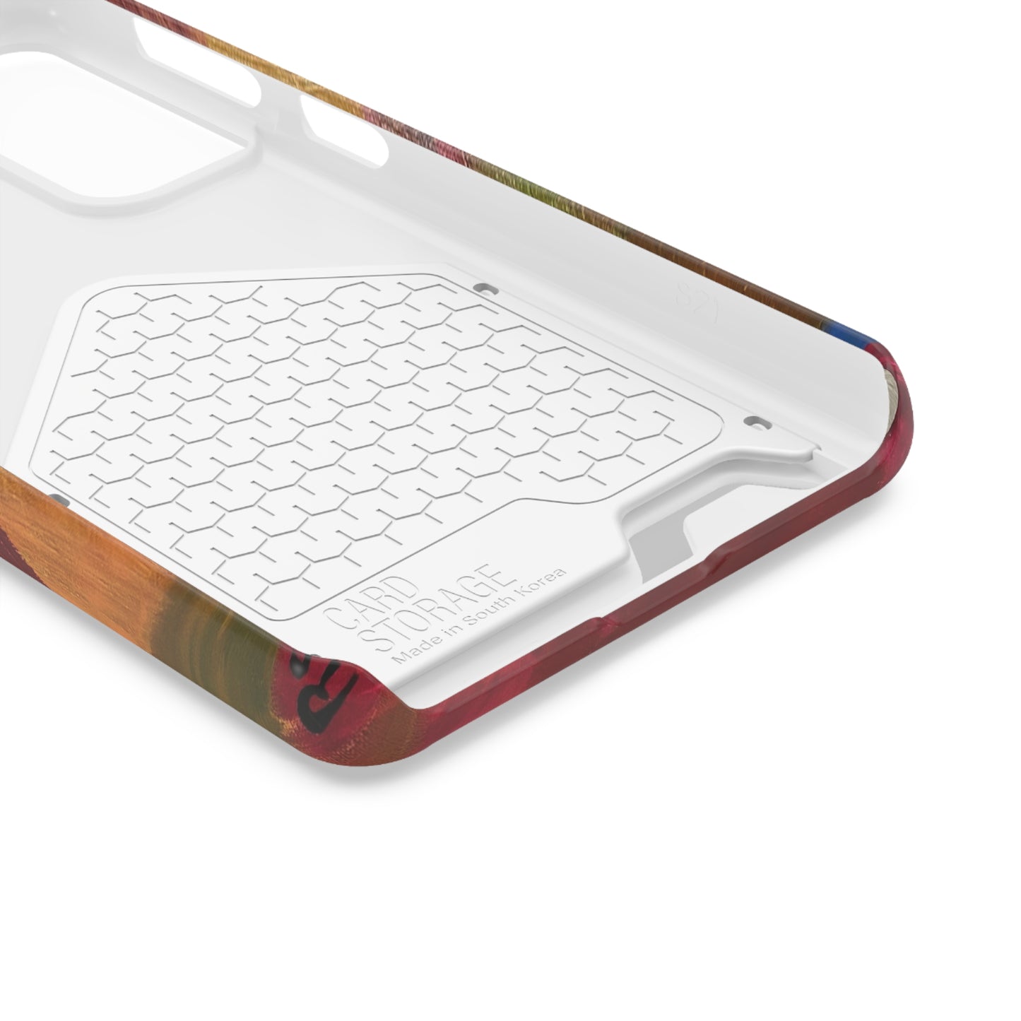 iPhone 13 and Samsung S21, S22 Cases with Card Holder Ft. Abstract Red