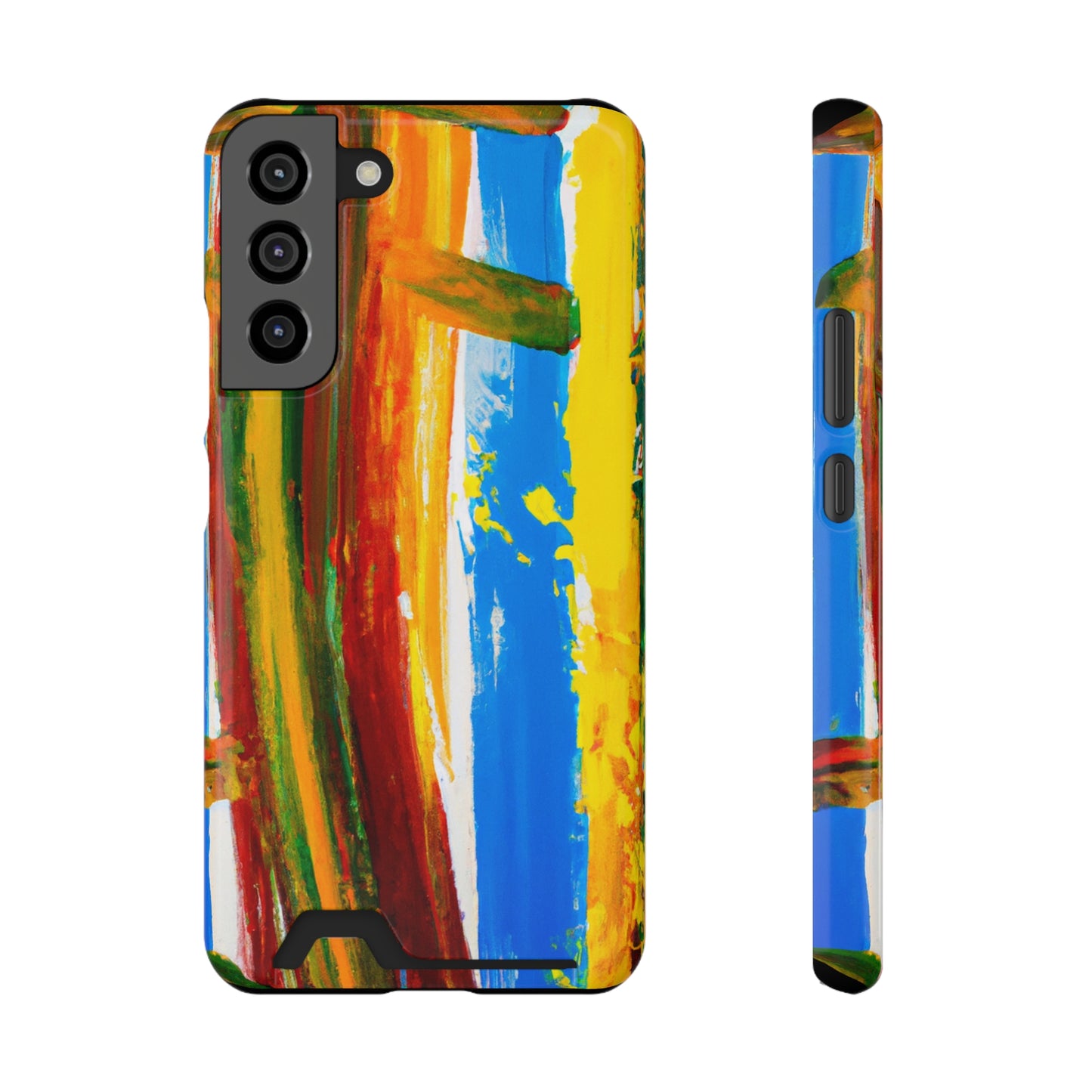 iPhone and Samsung Cases with Card Holder Ft. Abstract Boat