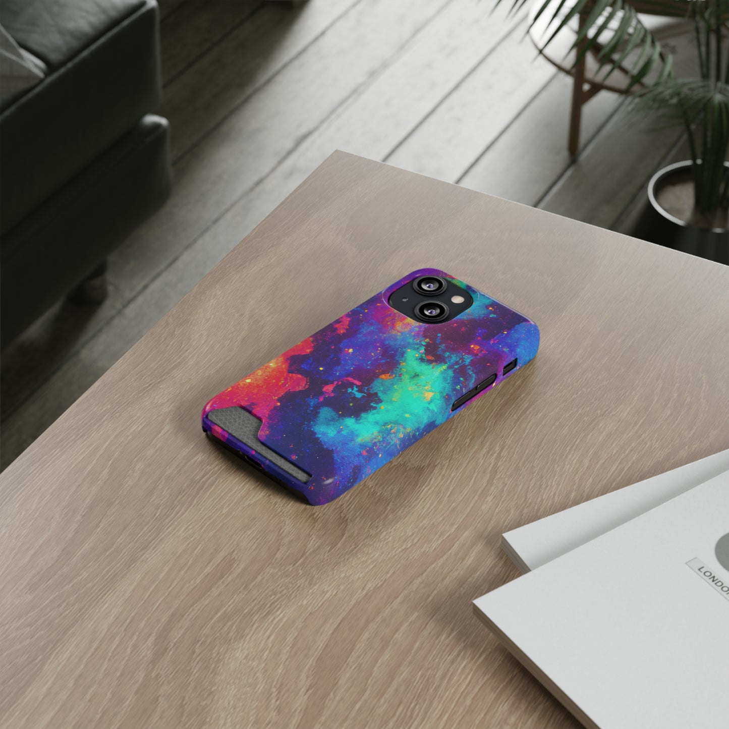 iPhone and Samsung Cases with Card Holder Ft. Abstract Space