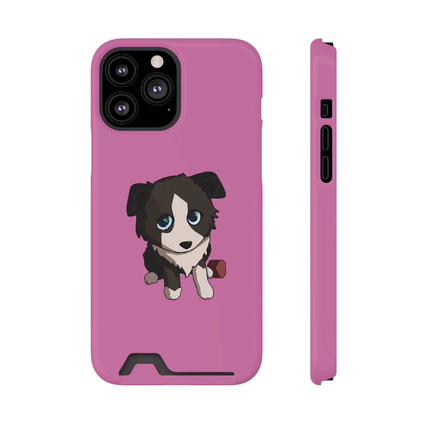 iPhone 13 and Samsung S21, S22 Cases with Card Holder Ft. Cute Pup