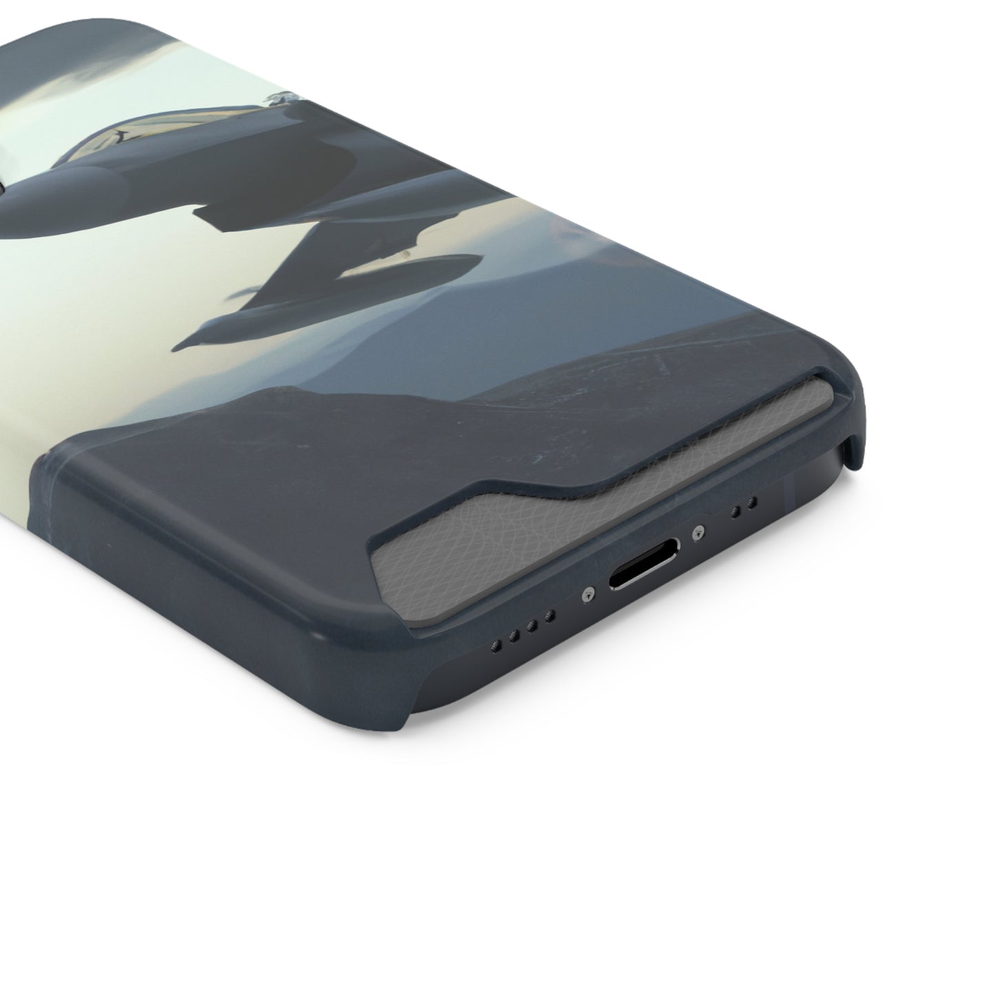 iPhone 13 and Samsung S21, S22 Cases with Card Holder Ft. Fighter Jet