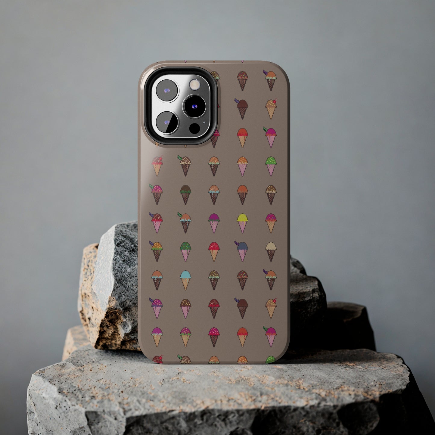 Tough Apple iPhone Case Ft. Pixel Ice Cream Cones