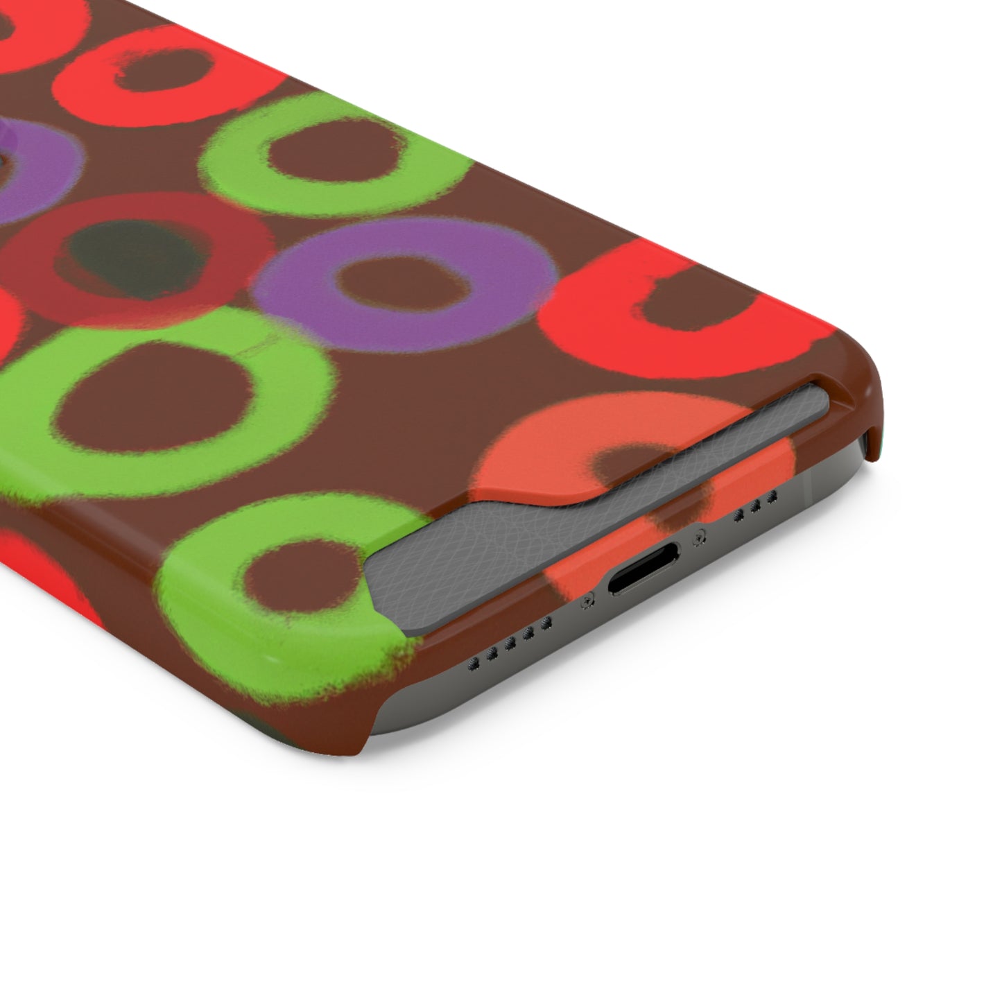 iPhone 13 and Samsung S21, S22 Cases with Card Holder Ft. Fruity Circles
